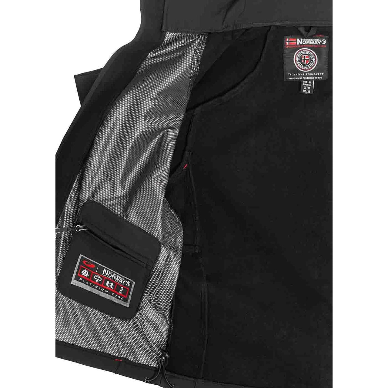 Geographical Norway Geographical Norway Techno Hombre - Chaqueta Softshell Negro Rojo - Geographical Norway - S Negro Rojo