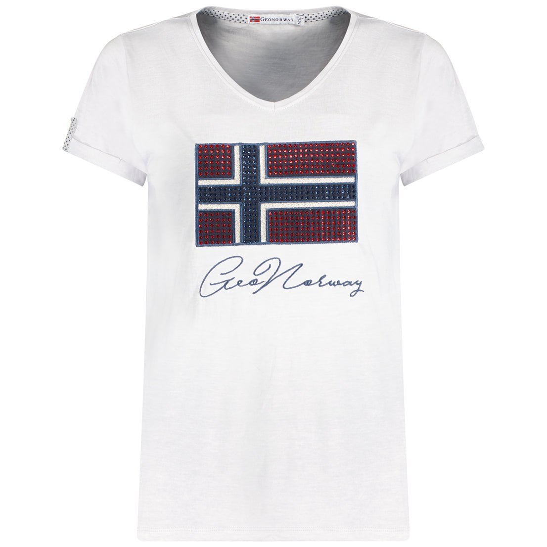 Geographical Norway Donna Joisette - T-shirt manica corta con scollo a V - Geographical Norway JOISETTE_LADY_GRIS_CLAIR_SDB-JOISETTE_LADY_ROUGE_SDB-JOISETTE_LADY_BLANC_SDB-JOISETTE_LADY_MARINE_S_SDB-JOISETTE_LADY_BLANC_M_SDB-JOISETTE_LADY_MARINE_L_SDB-JOISETTE_LADY_ROUGE_M_SDB-JOISETTE_LADY_GRIS_CLAIR_M_SDB-JOISETTE_LADY_MARINE_XL_SDB-JOISETTE_LADY_BLANC_L_SDB