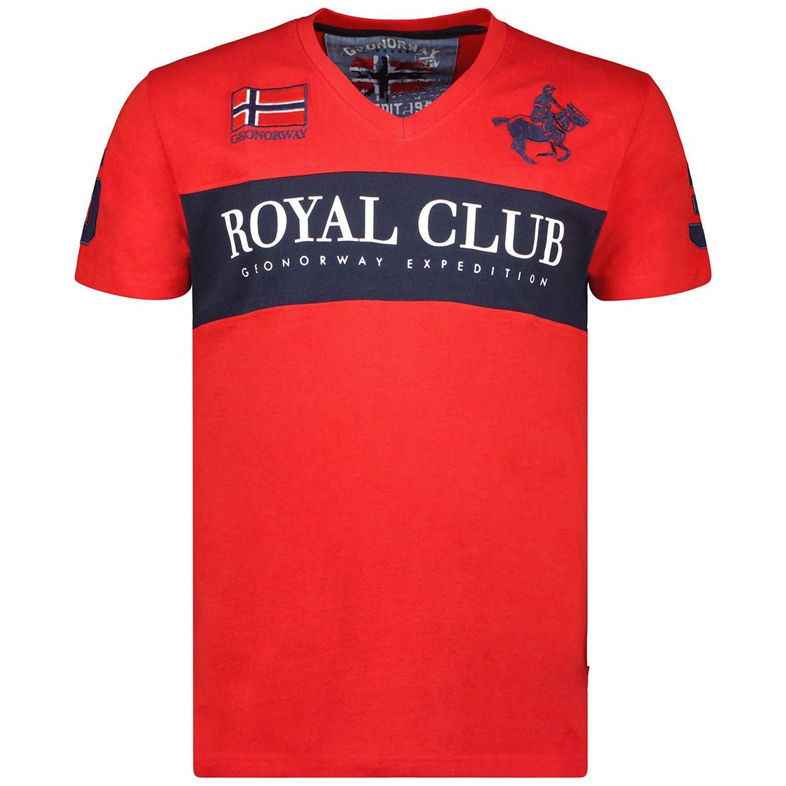 Geographical Norway Jahorse Uomo - T-shirt con scollo a V, maniche corte - Geographical Norway JAHORSE_MEN_MARINE_S_SDB-JAHORSE_MEN_BLANC_S_SDB-JAHORSE_MEN_NOIR_SDB-JAHORSE_MEN_MARINE_M_SDB-JAHORSE_MEN_WHITE_M_SDB-JAHORSE_MEN_BLACK_M_SDB-JAHORSE_MEN_MARINE_L_SDB-JAHORSE_MEN_WHITE_L_SDB-JAHORSE_MEN_BLACK_L_SDB-JAHORSE_MEN_WHITE_XL_SDB