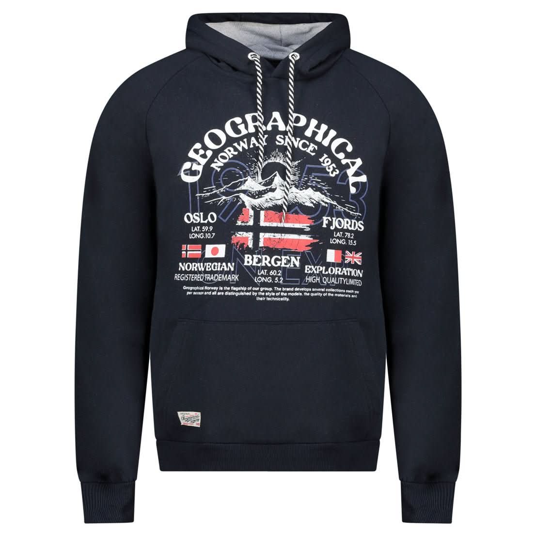 Geographical Norway Gommy Uomo - Felpa con cappuccio con stampe e bandiera - Geographical Norway GOMMY_MEN_NOIR_SDB-GOMMY_MEN_NOIR_M_SDB-GOMMY_MEN_NOIR_L_SDB-GOMMY_MEN_NOIR_XL_SDB-GOMMY_MEN_NOIR_XXL_SDB-GOMMY_MEN_NOIR_3XL_SDB-GOMMY_MEN_GRIS_CLAIR_SDB-GOMMY_MEN_GRIS_CLAIR_M_SDB-GOMMY_MEN_GRIS_CLAIR_XL_SDB-GOMMY_MEN_GRIS_CLAIR_XL_SDB