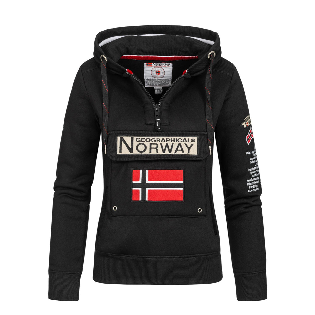 Geographical Norway Gymclass Donna - Felpa con cappuccio - Geographical Norway - M Nero