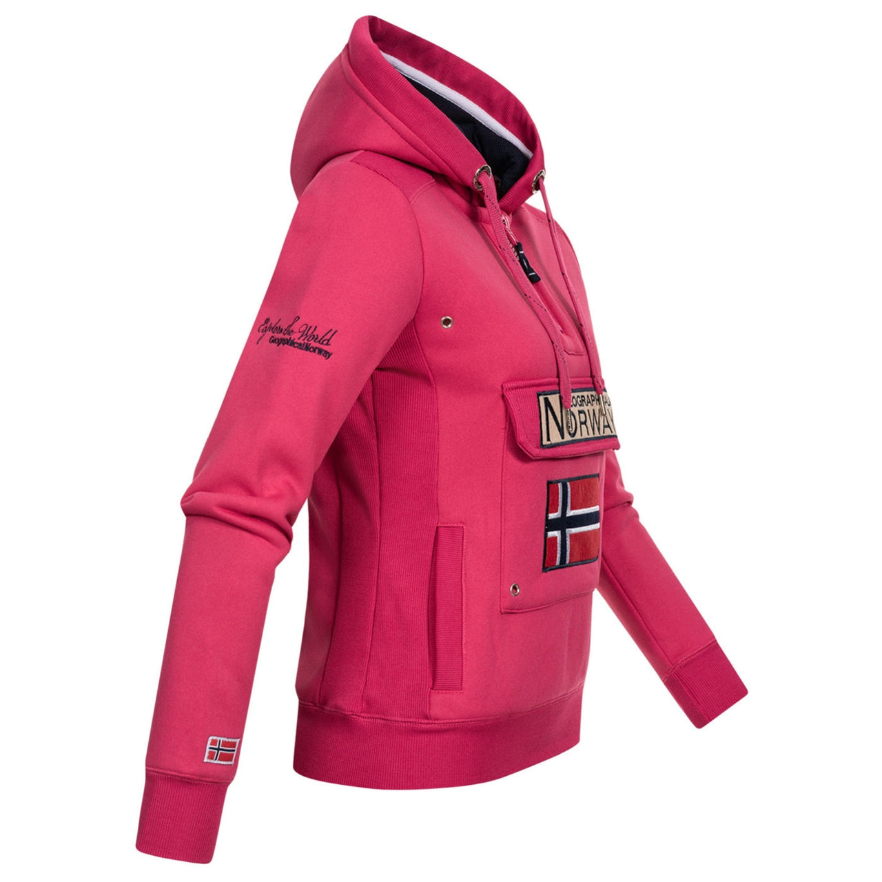 Geographical Norway Gymclass Donna - Felpa con cappuccio - Geographical Norway - S Rose Flash