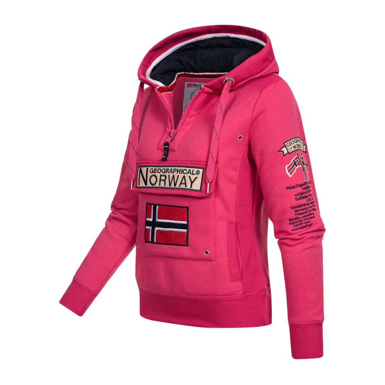 Geographical Norway Gymclass Donna - Felpa con cappuccio - Geographical Norway - S Rose Flash
