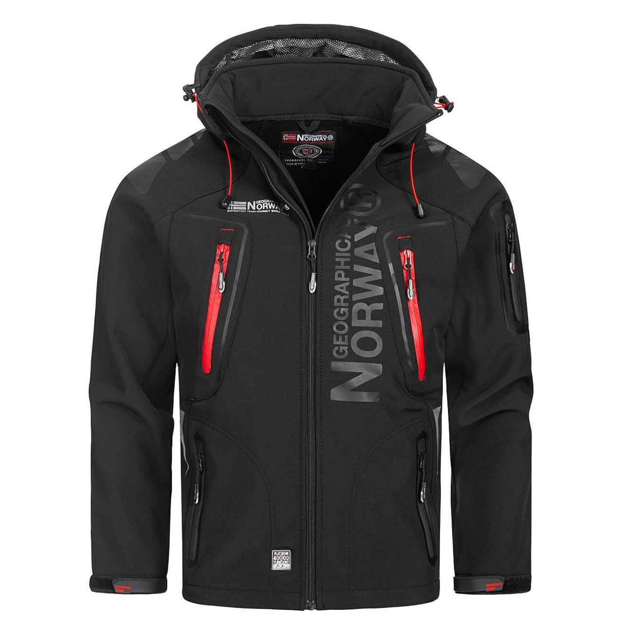 Geographical Norway Techno Homme - Chaqueta softshell icónica Negro Rojo