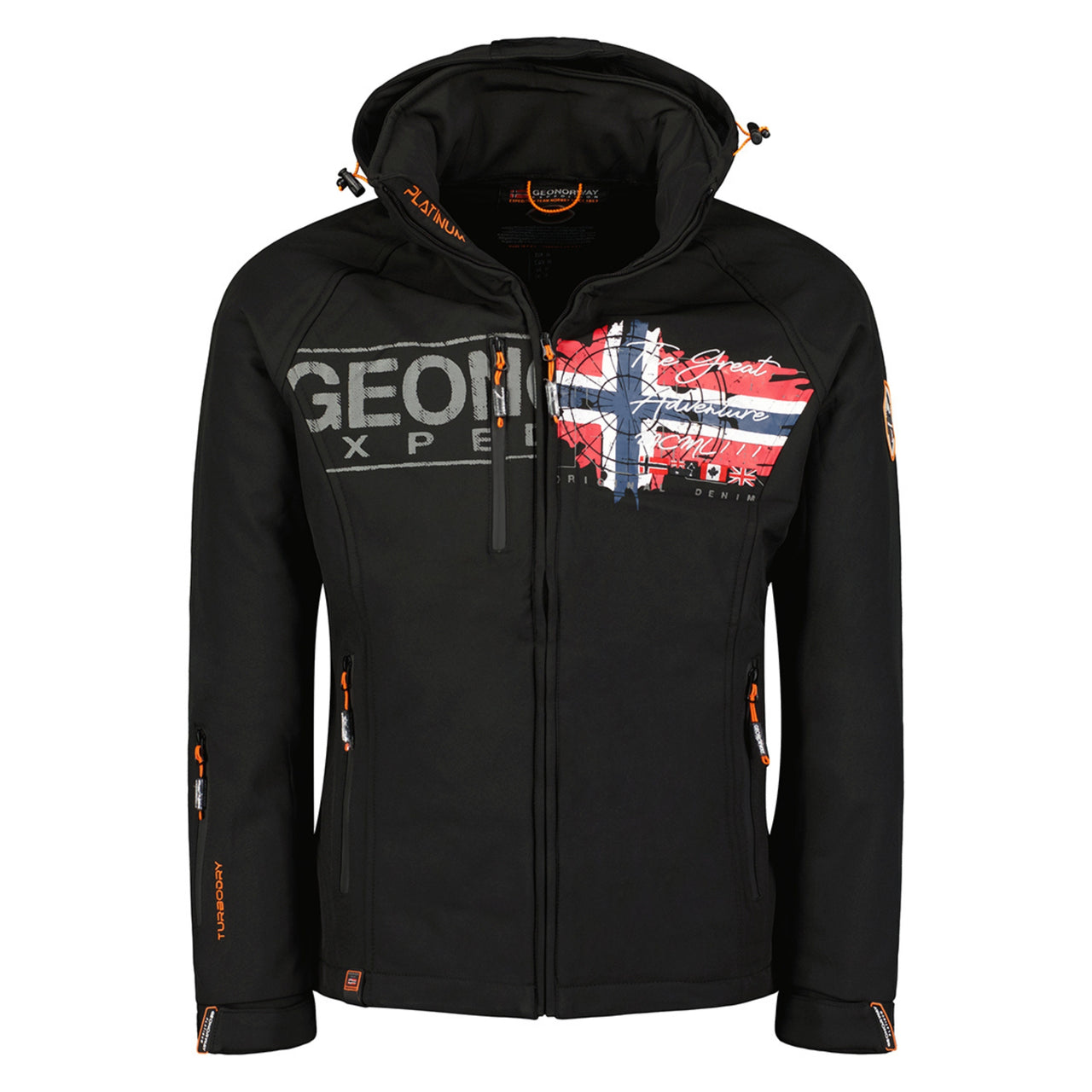 Geographical Norway Trusty Homme - Softshell with hood and distinctive  details Black