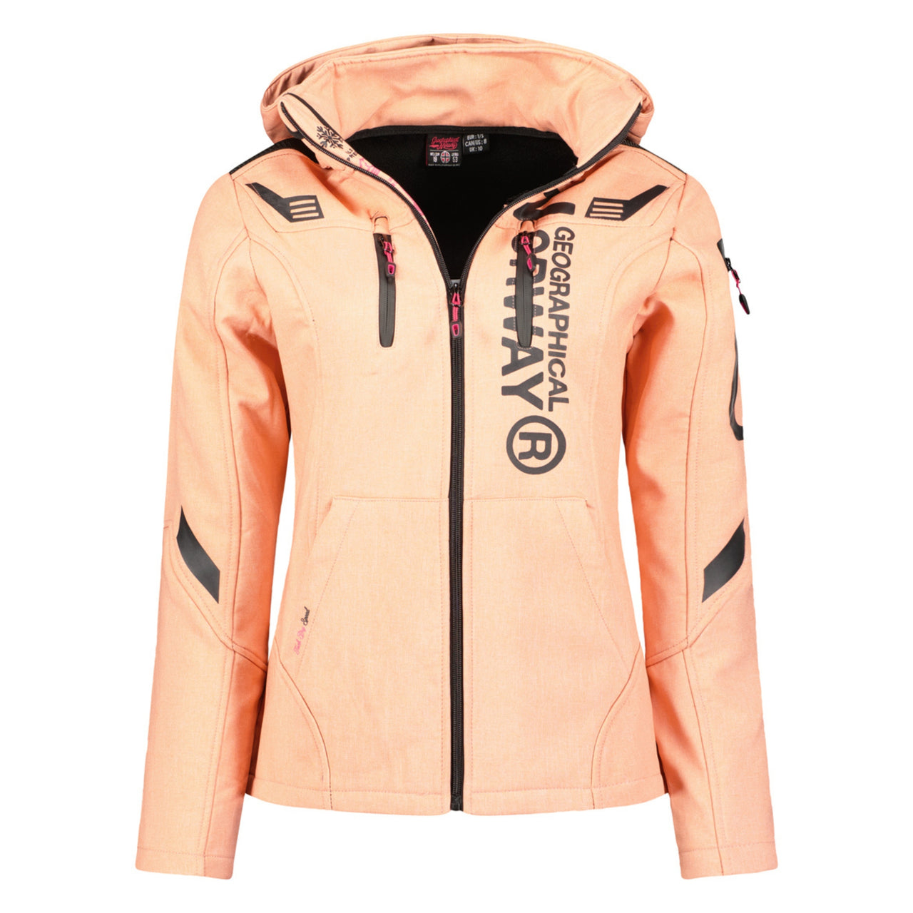 Geographical Norway Truffe Softshell Mujer con capucha desmontable Coral
