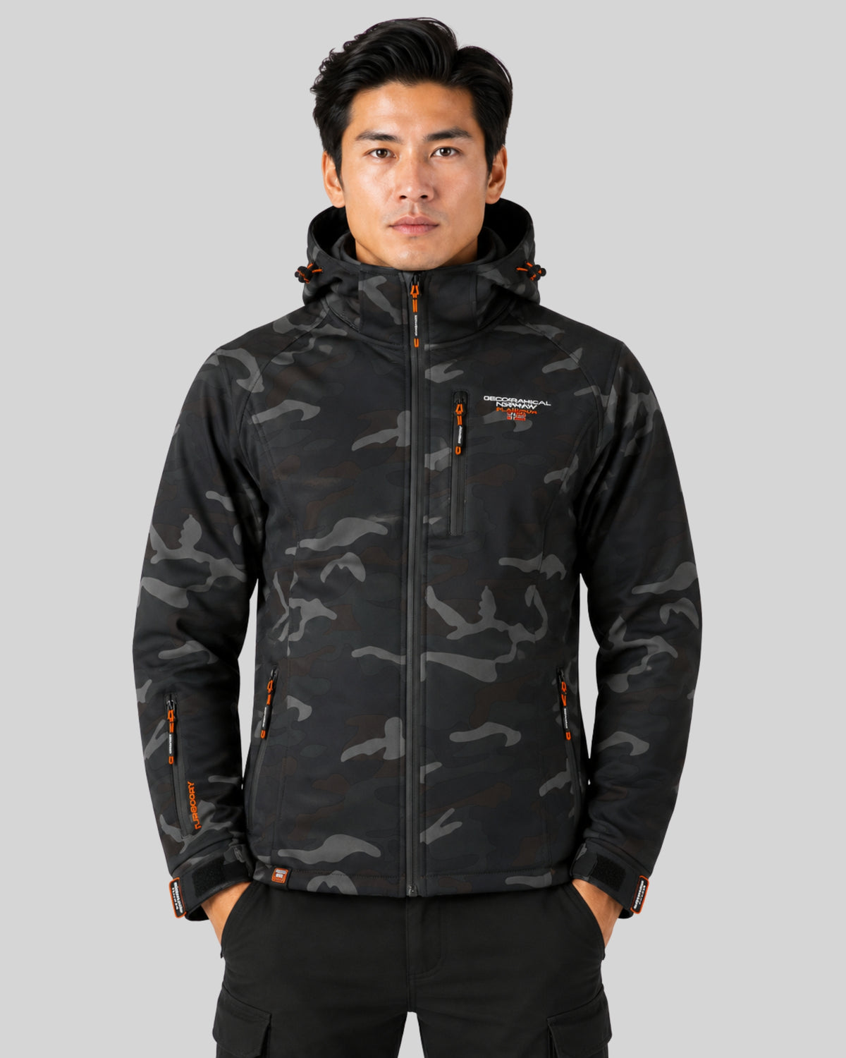 Geographical Norway, Giacca impermeabile da uomo in softshell, adatta per attività all'aperto, con cappuccio, Grigio, XL Geographical Norway, Giacca impermeabile da uomo in softshell, adatta per attività all'aperto, con cappuccio, Grigio, XL