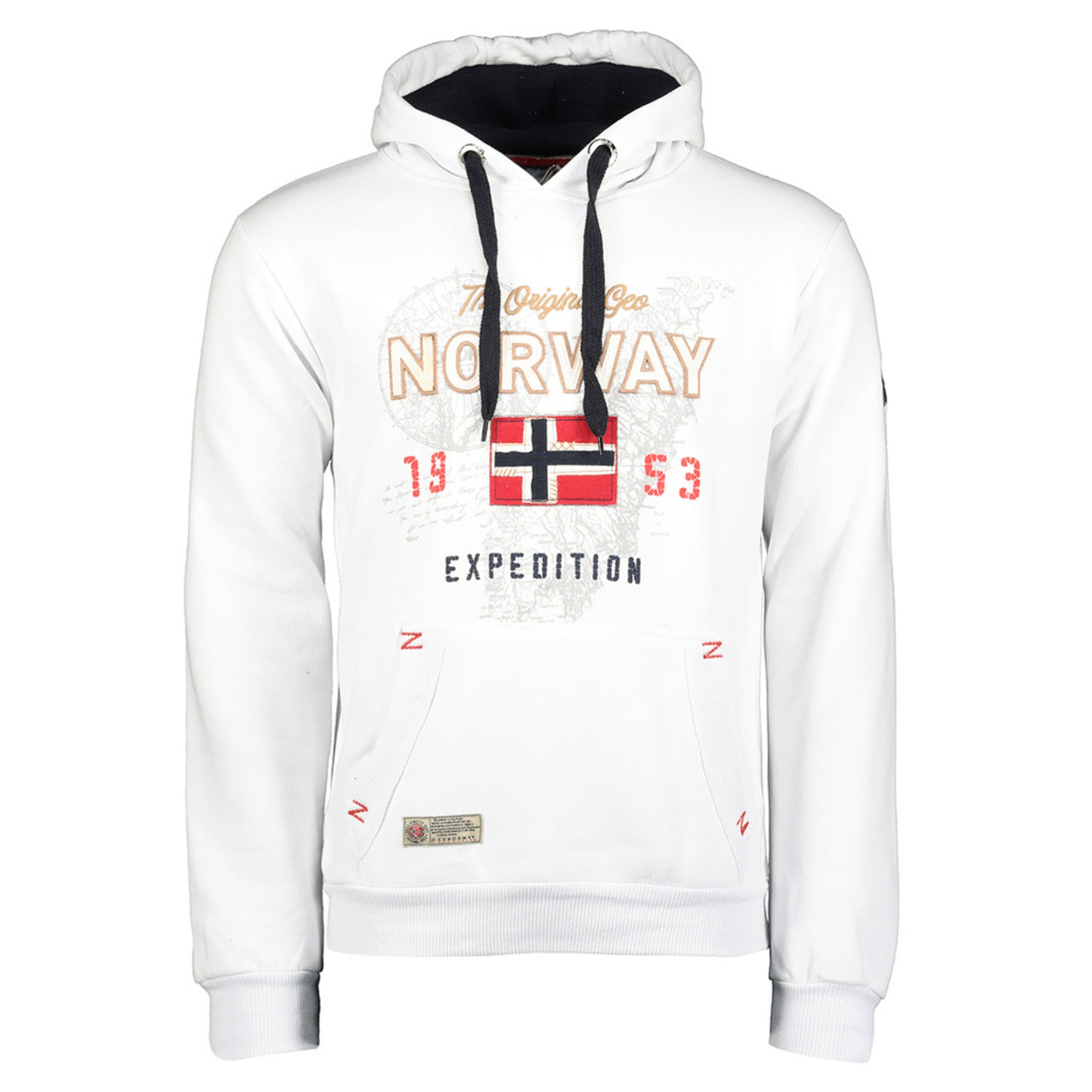 Geographical Norway Guitre Hombre - Sudadera con capucha y bandera Blanco
