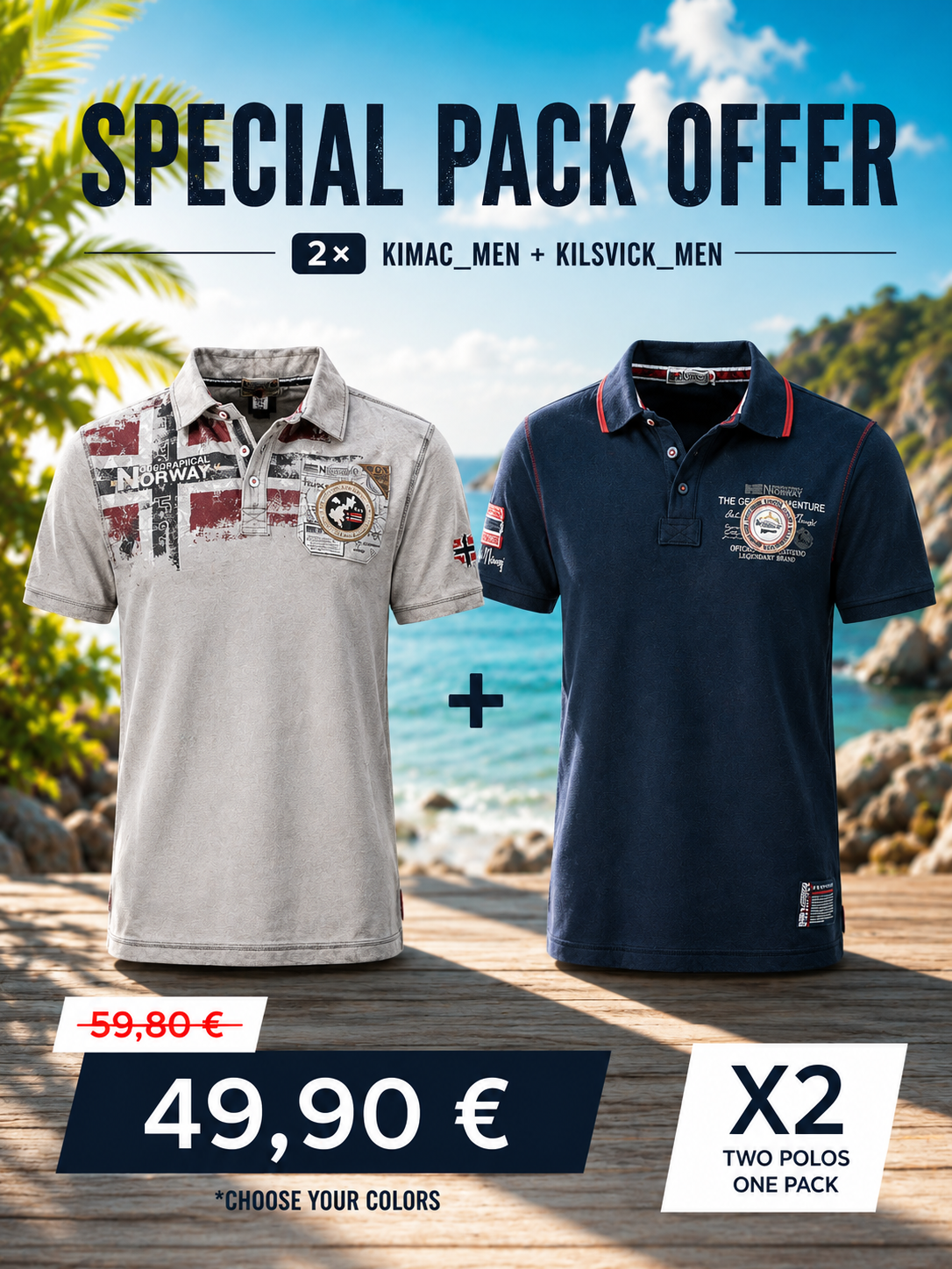 Pack Polos Homme KIMAC et KILSVICK