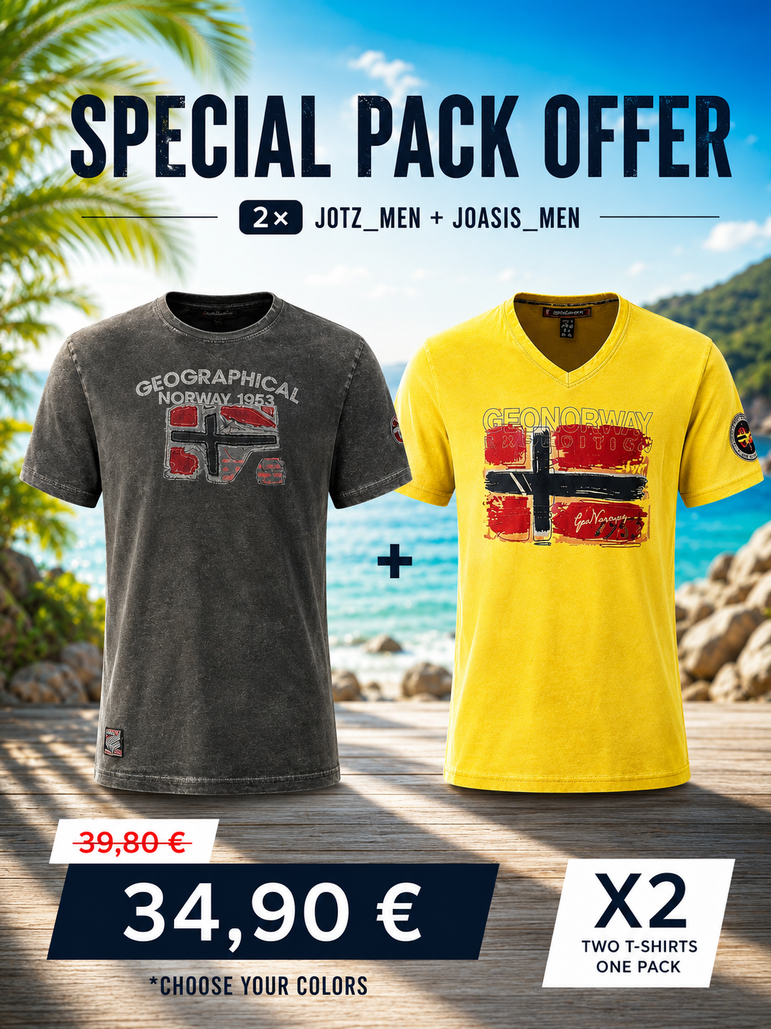 Pack T-shirts Homme JOTZ et JOASIS