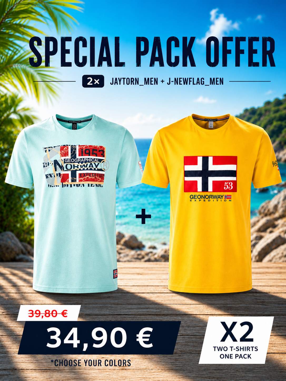 Pack T-shirts Homme JAYTORN et J-NEWFLAG