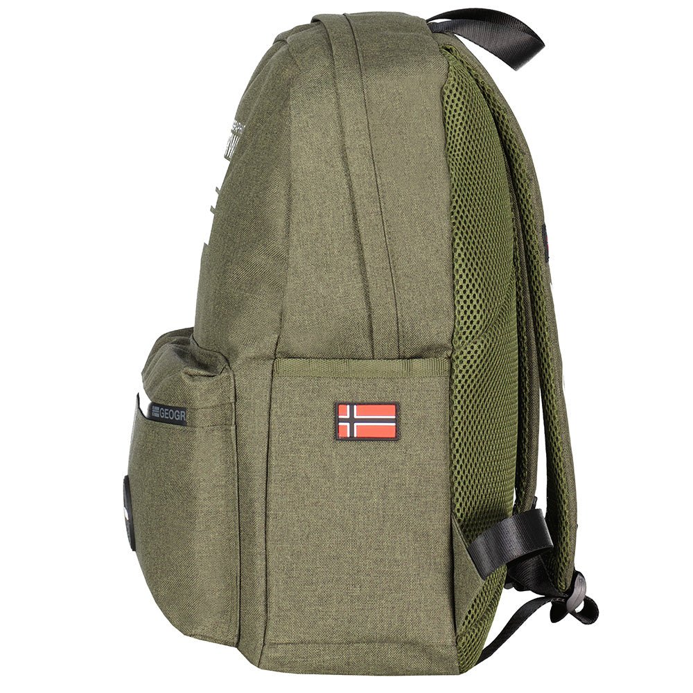 Geographical Norway Santos - Sac à Dos avec Poche Frontale Zippée, Impressions et Drapeau - Geographical Norway SANTOS_SAC_MARINE_SDB-1-SANTOS_SAC_MARINE_SDB-5-SANTOS_SAC_KAKI_SDB-SANTOS_SAC_NOIR_SDB