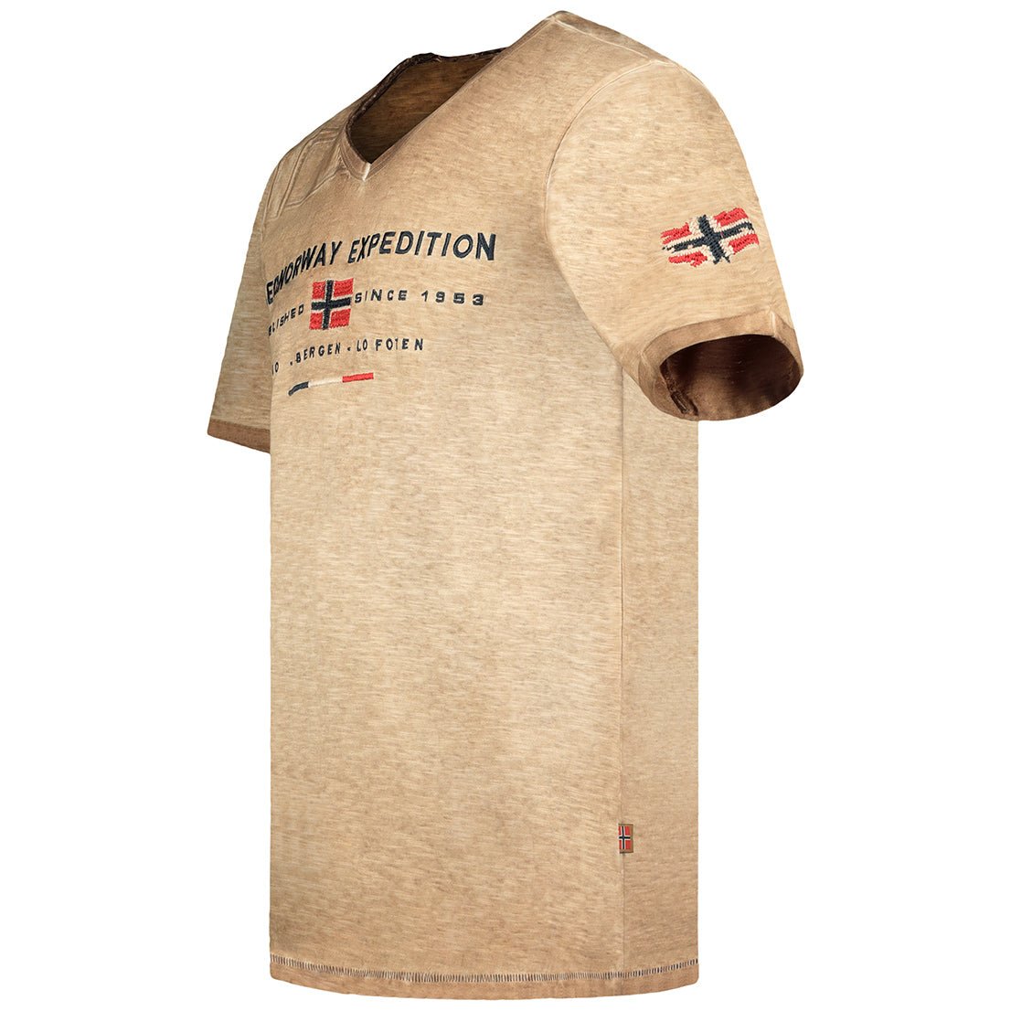 Geographical Norway Jiwash Homme - Men's V-neck T-shirt - Geographical Norway JIWASH_MEN_BLANC_BLEU_ROYAL_XL_SDB-JIWASH_MEN_BLANC_BLEU_ROYAL_XXL_SDB-JIWASH_MEN_BEIGE_M_SDB-JIWASH_MEN_BEIGE_L_SDB-JIWASH_MEN_BEIGE_XL_SDB-JIWASH_MEN_BEIGE_XXL_SDB-JIWASH_MEN_BLEU_M_SDB-JIWASH_MEN_BLEU_L_SDB-JIWASH_MEN_BLEU_3XL_SDB-JIWASH_MEN_GRAY_FONCE_M_SDB