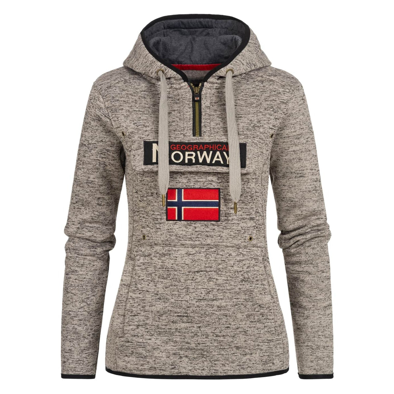 Felpa donna GEOGRAPHICAL NORWAY LADY GymClass tascone half Zip cappuccio Felpa donna GEOGRAPHICAL NORWAY LADY GymClass tascone half Zip cappuccio