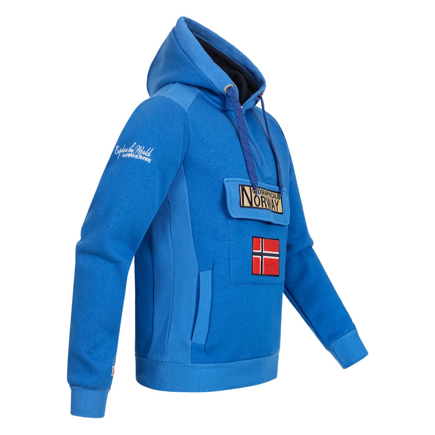 Norway Geographical Hooded Half Zippered Outdoor Polar Sweat Men's - View #7