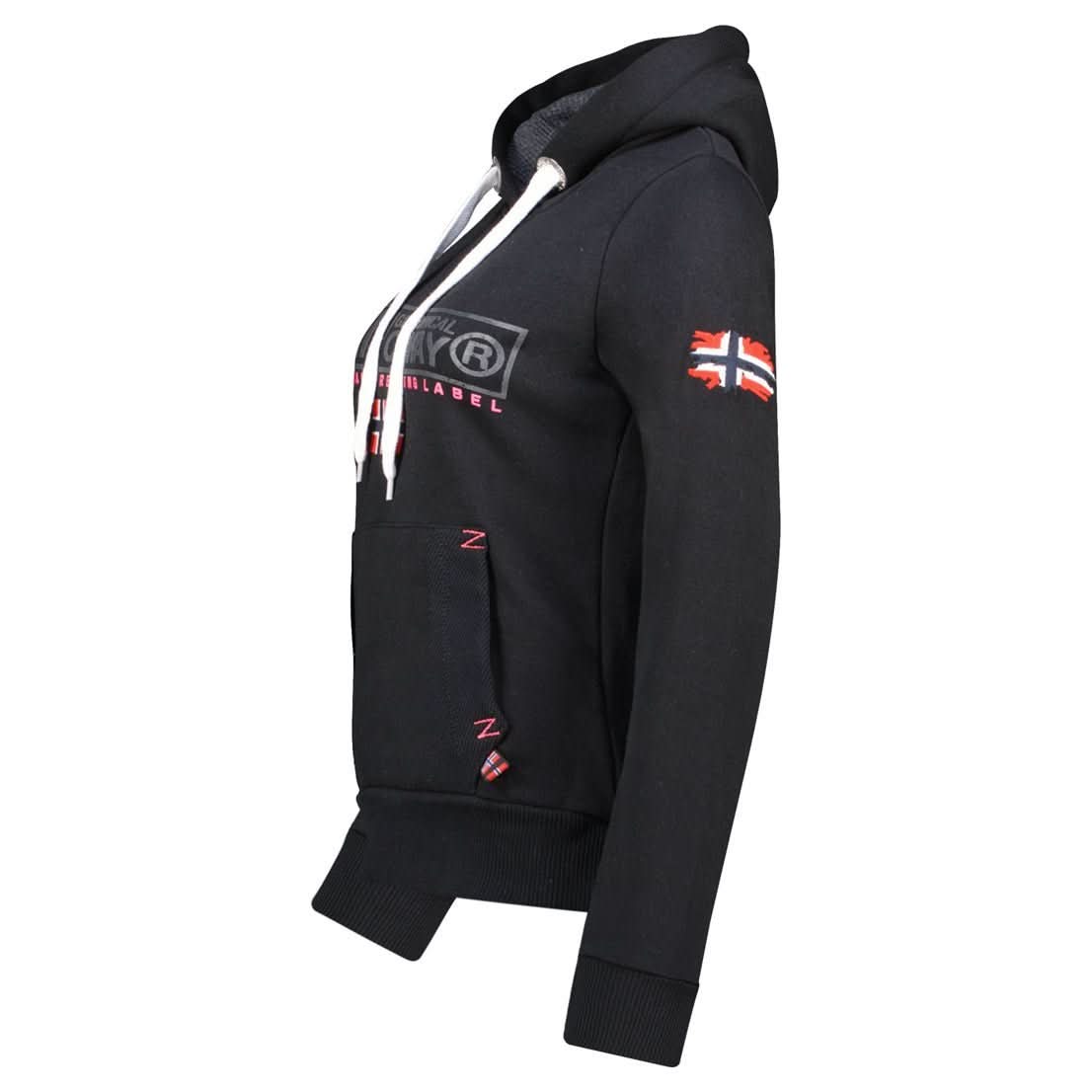 Geographical Norway Flyer Lady - Sweat à Capuche Femme Poches Chaleureux | Hoodie Sport Casual Coton/Polyester