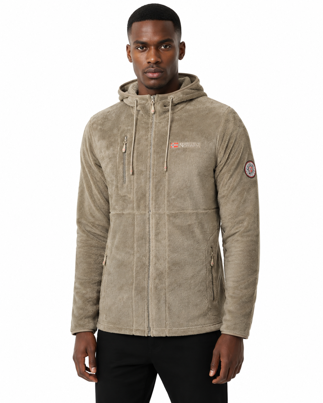 Geographical Norway UPLOAD Hood Homme - Polaire zippée-thumbmail-1