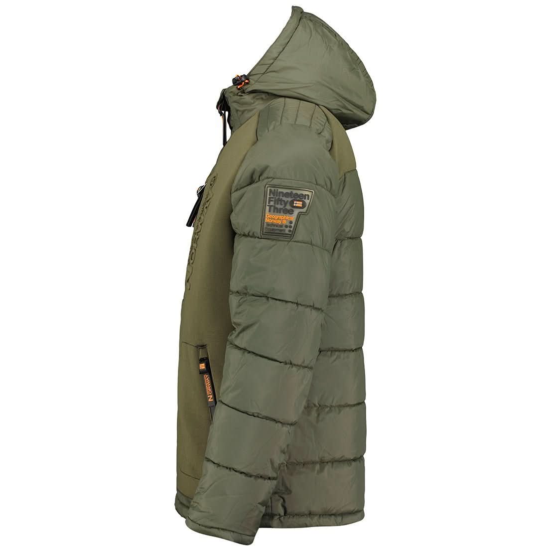 Geographical Norway Geographical Norway Beachwood Homme - Chaqueta acolchada bimatière contrastée et matelassée Kaki Orange - Geographical Norway - S Kaki Orange