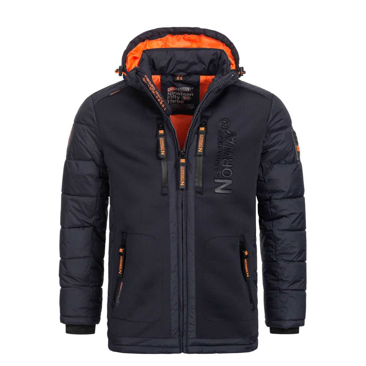 geographical norway Geographical Norway Beachwood Homme Doudoune bimatière contrastée et matelassée Marine Orange Boutique Vêtements