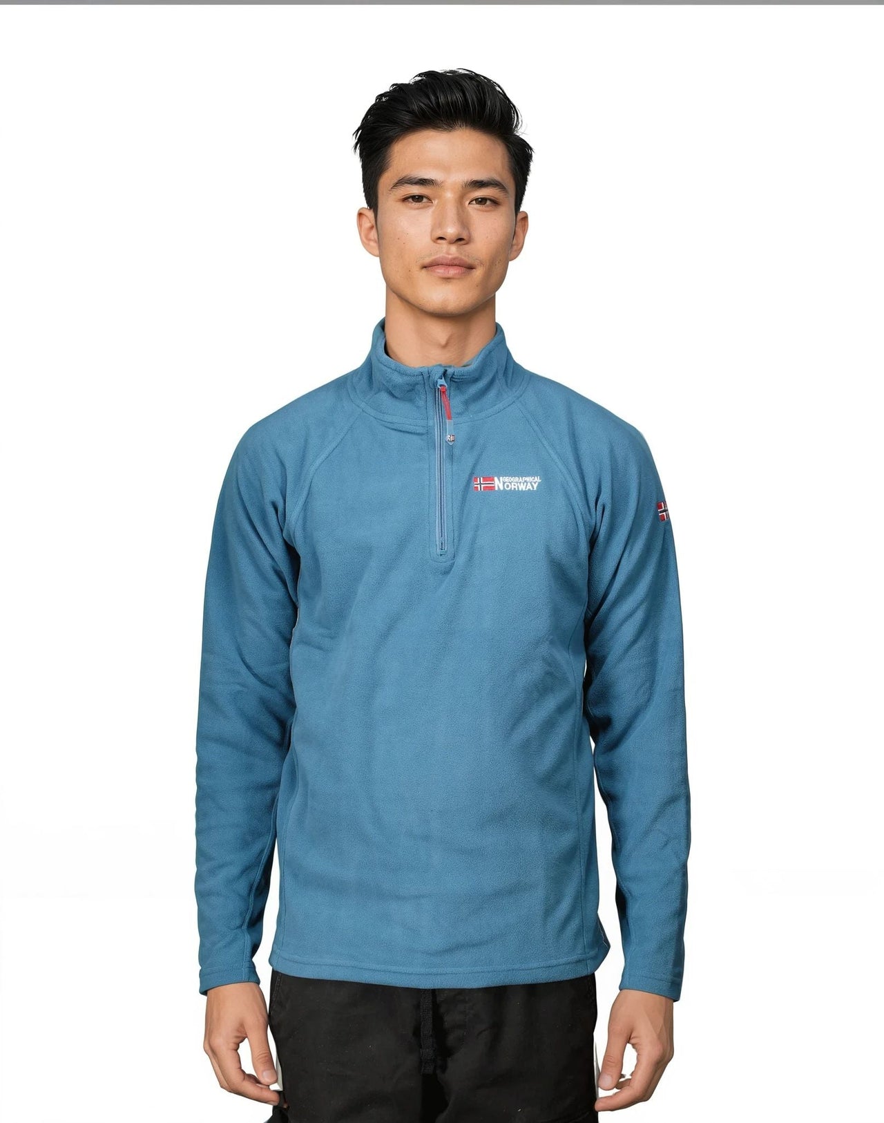Geographical Norway Tie Men - Men's Warm Mid Thick Fleece Zip - Men's Autumn Winter Spring Warm Jacket - Long Sleeve Sweater Soft Comfort