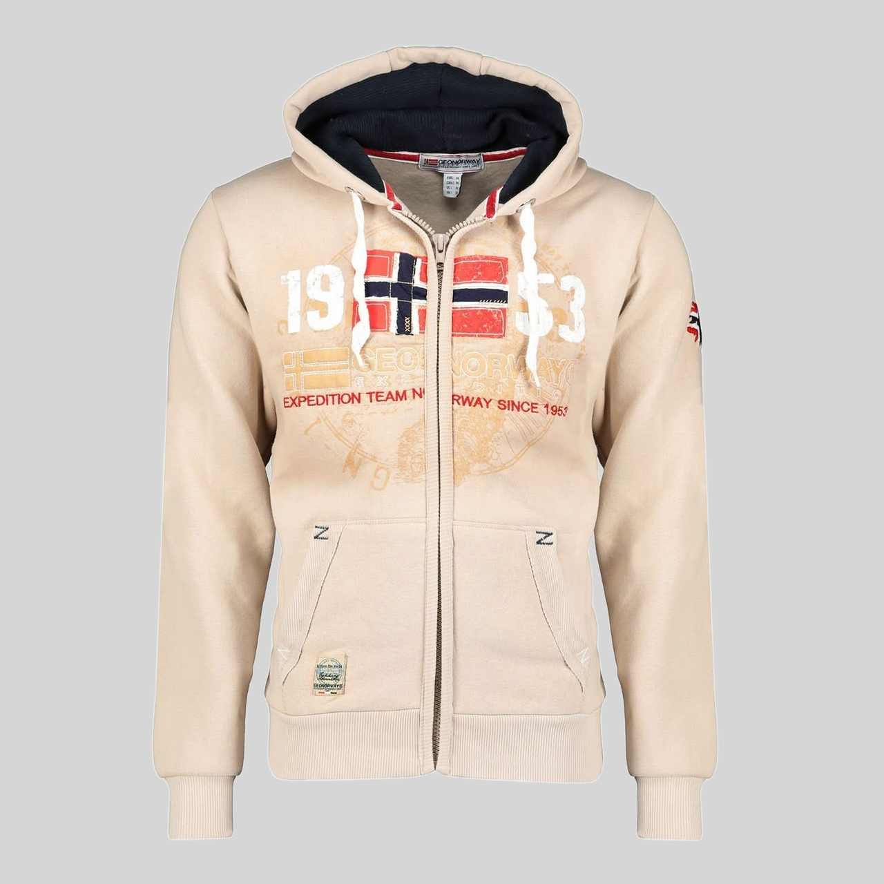 Geographical Norway Gapigal Homme - Sweat zippé à capuche - Geographical Norway GAPIGAL_MEN_BEIGE_M_EO_SDB-GAPIGAL_MEN_BEIGE_L_EO_SDB-GAPIGAL_MEN_BEIGE_XL_EO_SDB-GAPIGAL_MEN_BLEU_S_EO_SDB-GAPIGAL_MEN_BLEU_M_EO_SDB-GAPIGAL_MEN_BLEU_L_EO_SDB-GAPIGAL_MEN_BLEU_XL_EO_SDB-GAPIGAL_MEN_BLEU_XXL_EO_SDB-GAPIGAL_MEN_CORAIL_M_EO_SDB-GAPIGAL_MEN_CORAIL_L_EO_SDB
