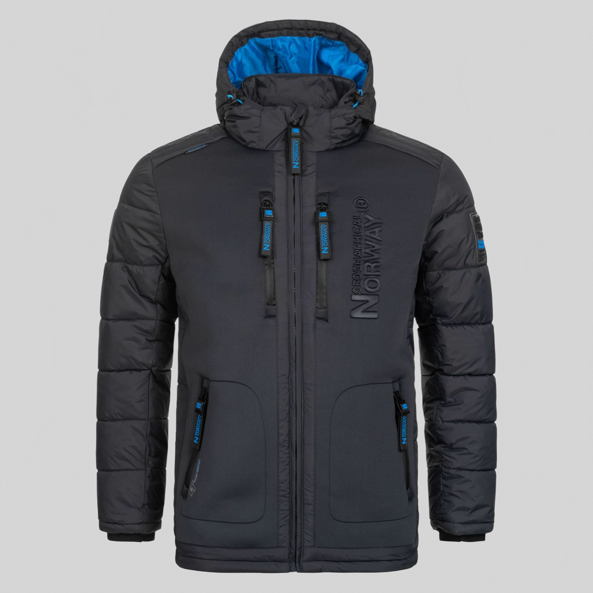 Geographical Norway Geographical Norway Beachwood Homme - Chaqueta acolchada bimatière contrastée et matelassée Gris Foncé Bleu - Geographical Norway - S Gris Foncé Bleu