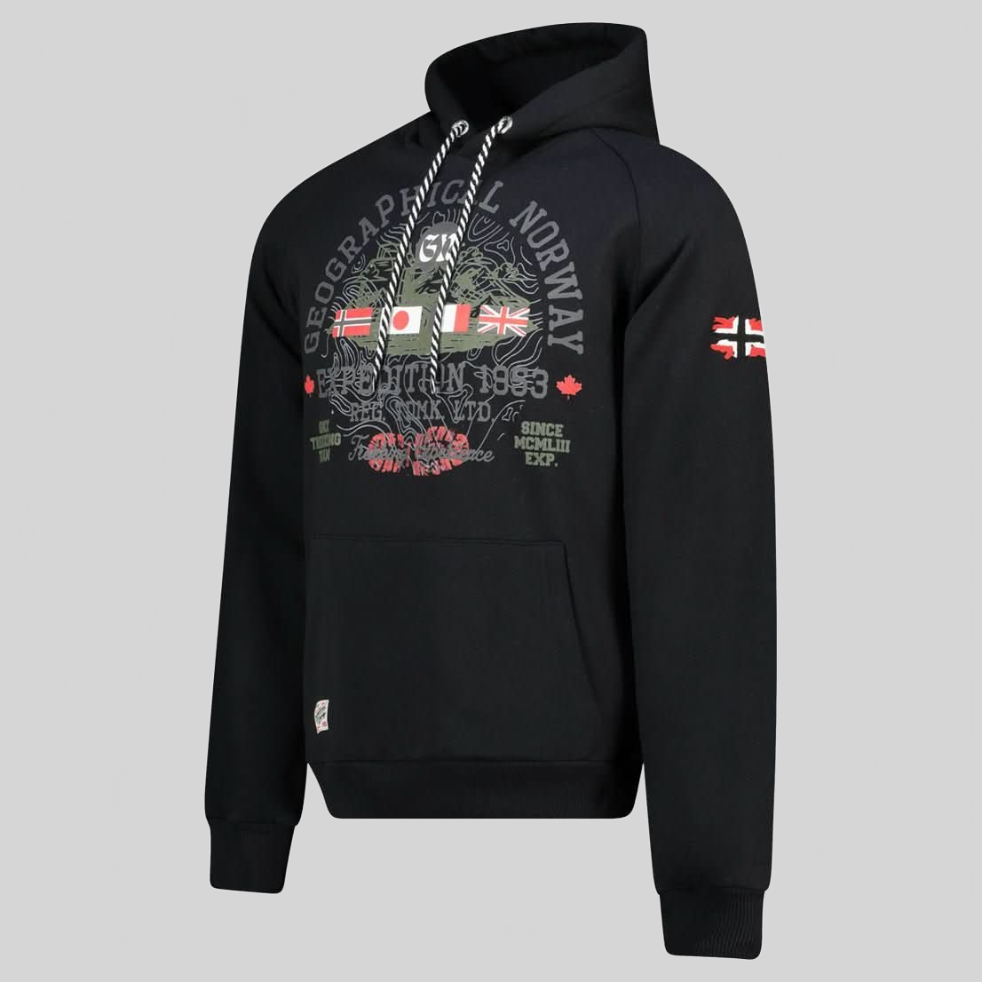 Geographical Norway Gexpe - Sweat à Capuche Homme avec Badge et Impressions - Geographical Norway GEXPE_MEN_GRIS_CLAIR_S_SDB-GEXPE_MEN_GRIS_CLAIR_M_SDB-GEXPE_MEN_GRIS_CLAIR_L_SDB-GEXPE_MEN_GRIS_CLAIR_XL_SDB-GEXPE_MEN_GRIS_CLAIR_XXL_SDB-GEXPE_MEN_GRIS_CLAIR_3XL_SDB-GEXPE_MEN_MARINE_S_SDB-GEXPE_MEN_MARINE_M_SDB-GEXPE_MEN_MARINE_L_SDB-GEXPE_MEN_MARINE_XL_SDB