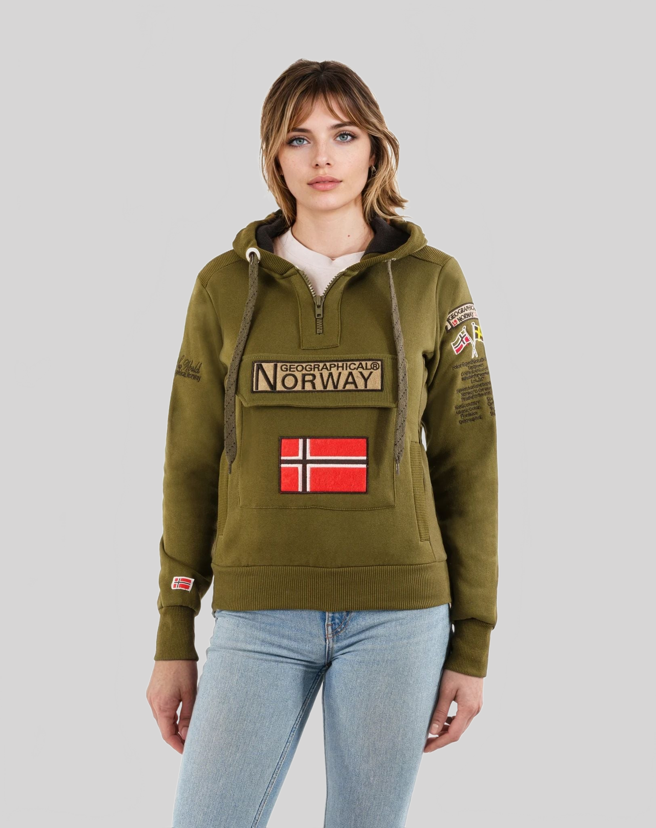 Geographical Norway Gymclass Damen - Kapuzenpullover - Geographical Norway - S Khaki