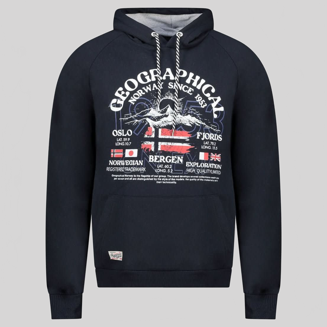 Geographical Geographical Norway Gommy Hombres - Sudadera con capucha con estampados y bandera - Geographical Norway GOMMY_MEN_NOIR_SDB-GOMMY_MEN_NOIR_M_SDB-GOMMY_MEN_NOIR_L_SDB-GOMMY_MEN_NOIR_XL_SDB-GOMMY_MEN_NOIR_XXL_SDB-GOMMY_MEN_NOIR_3XL_SDB-GOMMY_MEN_GRIS_CLAIR_SDB-GOMMY_MEN_GRIS_CLAIR_M_SDB-GOMMY_MEN_GRIS_CLAIR_XL_SDB-GOMMY_MEN_GRIS_CLAIR_XL_SDB