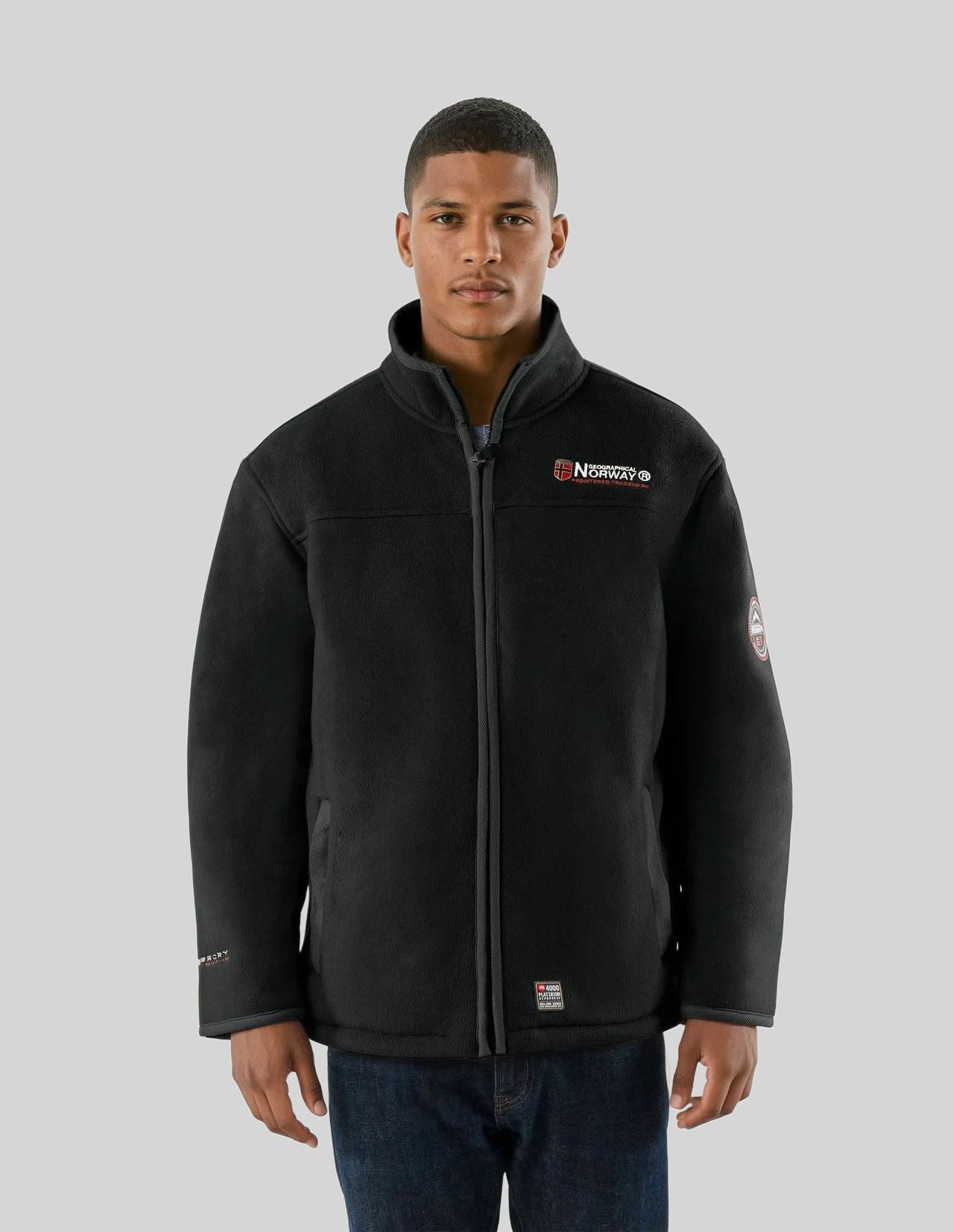Geographical Norway Ubolt Homme - Veste polaire contrecollée en sherpa Noir - Geographical Norway - S Noir