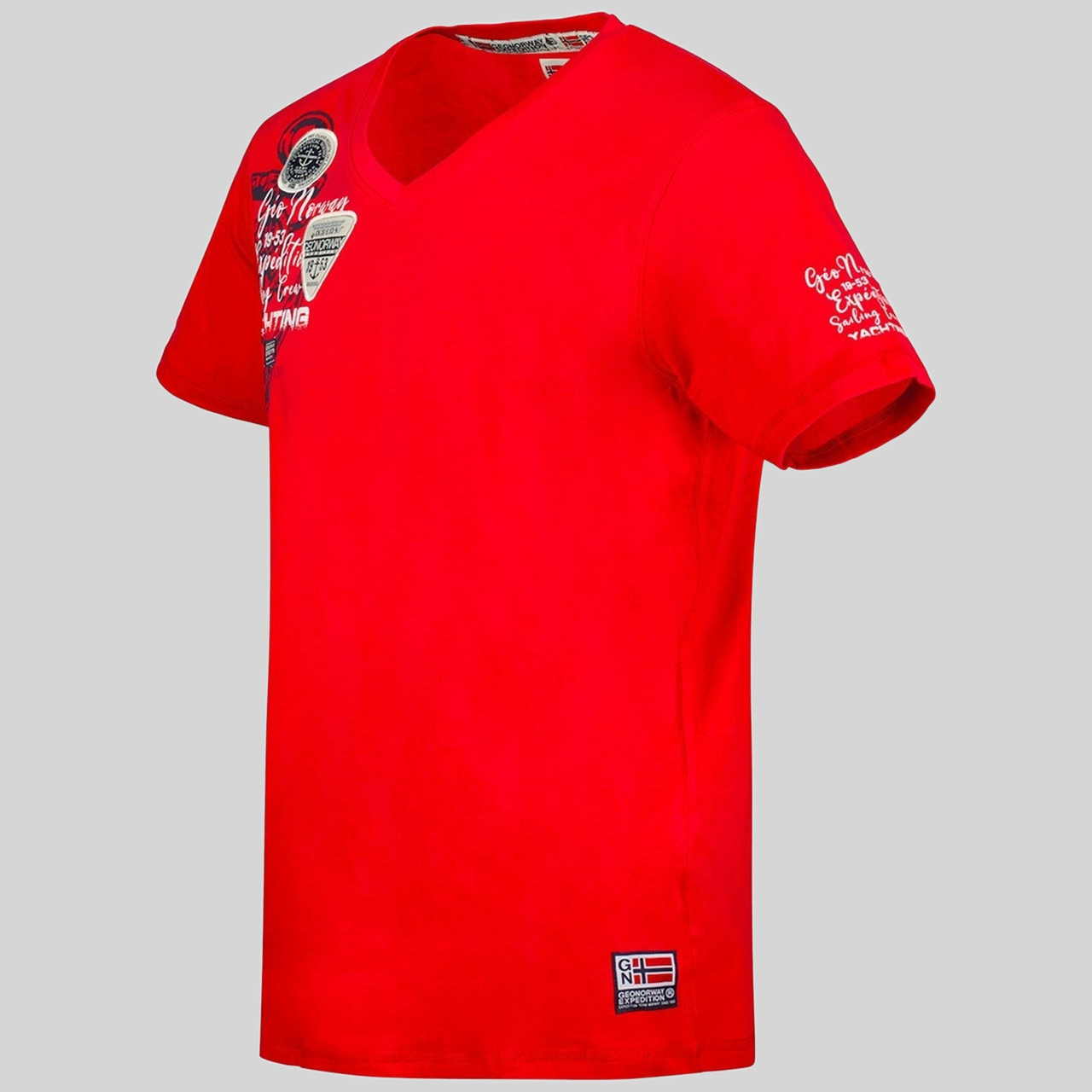 Geographical Norway Jademora Uomo - T-shirt con scollo a V e maniche corte - Geographical Norway JADEMORA_MEN_MARINE_M_SDB-JADEMORA_MEN_BLANC_M_SDB-JADEMORA_MEN_MARINE_L_SDB-JADEMORA_MEN_WHITE_L_SDB-JADEMORA_MEN_MARINE_XL_SDB-JADEMORA_MEN_WHITE_XL_SDB-JADEMORA_MEN_MARINE_XXL_SDB-JADEMORA_MEN_WHITE_XXL_SDB-JADEMORA_MEN_WHITE_3XL_SDB-JADEMORA_MEN_LIGHT_GREY_M_SDB