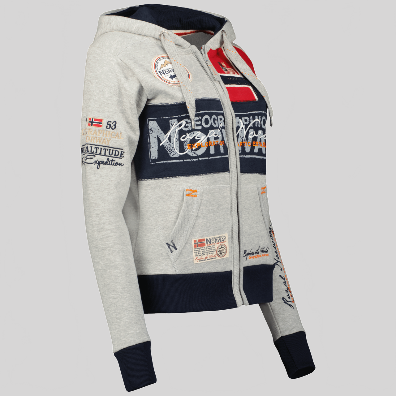 Geographical Norway Flyer Damen - Sweatshirt mit Reißverschluss - Geographical Norway FLYER_LADY_GRIS_CLAIR_S_SDB-FLYER_LADY_ROUGE_S_SDB-FLYER_LADY_MARINE_S_SDB-FLYER_LADY_NOIR_S_SDB-.FLYER_LADY_ROSE_FLASH_S_SDB-FLYER_LADY_HELLGRAU_M_SDB-FLYER_LADY_ROT_M_SDB-FLYER_LADY_MARINE_M_SDB-FLYER_LADY_SCHWARZ_M_SDB-FLYER_LADY_ROSE_FLASH_M_SDB