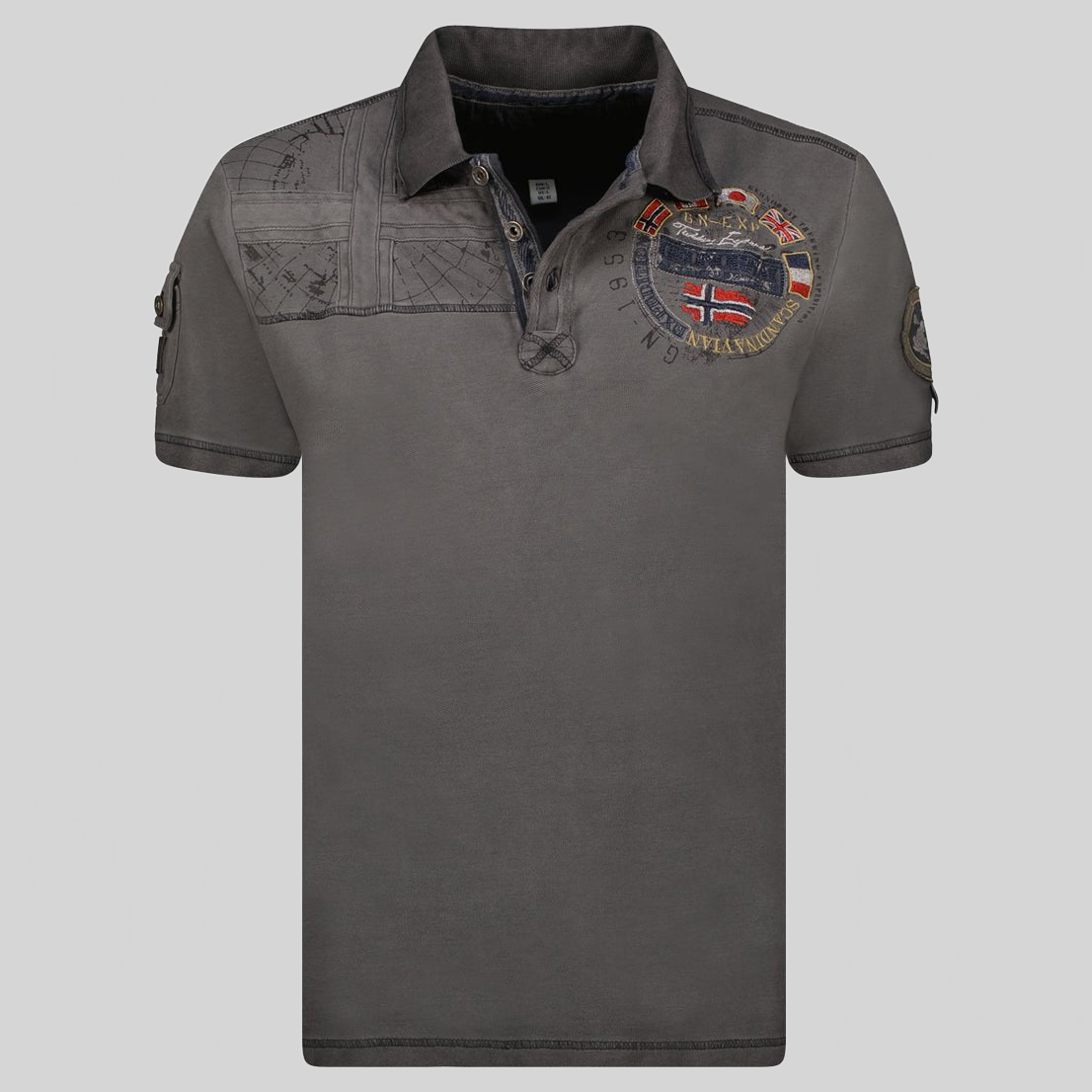 Geographical Norway KINFLAT Man - Polo Short Sleeve 100% Cotton - Geographical Norway KINFLAT_MEN_GRIS_CLAIR_SDB-KINFLAT_MEN_GRIS_CLAIR_M_SDB-KINFLAT_MEN_GRIS_CLAIR_L_SDB- MenKINFLAT_MEN_GRIS_CLAIR_XL_SDB-KINFLAT_MEN_GRIS_CLAIR_XXL_SDB-KINFLAT_MEN_GRIS_CLAIR_3XL_SDB-KINFLAT_MEN_MARINE_S_SDB-KINFLAT_MEN_MARINE_M_SDB-KINFLAT_MEN_MARINE_L_SDB-KINFLAT_MEN_MARINE_XL_SDB