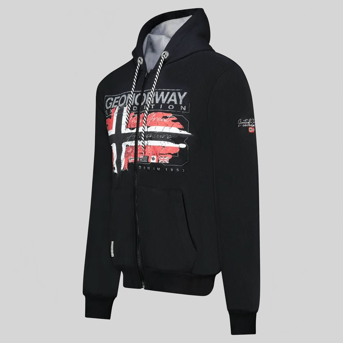 Geographical Norway GRUSTY Hombre - Sudadera con capucha con estampados y bandera - Geographical Norway GRUSTY_MEN_MARINE_S_SDB-GRUSTY_MEN_BLANC_S_SDB-GRUSTY_MEN_MARINE_M_SDB-GRUSTY_MEN_WHITE_M_SDB-GRUSTY_MEN_MARINE_L_SDB-GRUSTY_MEN_WHITE_L_SDB-GRUSTY_MEN_MARINE_XL_SDB-GRUSTY_MEN_WHITE_XL_SDB-GRUSTY_MEN_MARINE_XXL_SDB-GRUSTY_MEN_WHITE_XXL_SDB