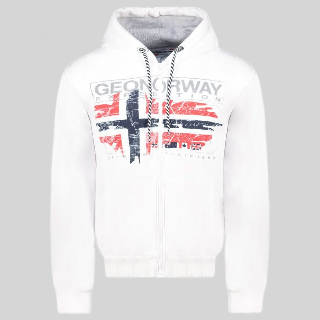 Geographical Norway GRUSTY Hombre - Sudadera con capucha con estampados y bandera - Geographical Norway GRUSTY_MEN_MARINE_S_SDB-GRUSTY_MEN_BLANC_S_SDB-GRUSTY_MEN_MARINE_M_SDB-GRUSTY_MEN_WHITE_M_SDB-GRUSTY_MEN_MARINE_L_SDB-GRUSTY_MEN_WHITE_L_SDB-GRUSTY_MEN_MARINE_XL_SDB-GRUSTY_MEN_WHITE_XL_SDB-GRUSTY_MEN_MARINE_XXL_SDB-GRUSTY_MEN_WHITE_XXL_SDB
