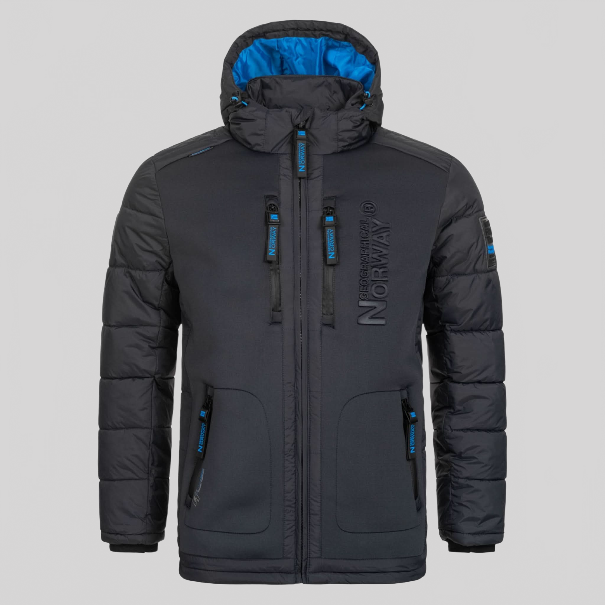 Geographical Norway Geographical Norway Beachwood Homme - Chaqueta acolchada bimatière contrastée et matelassée Gris Foncé Bleu - Geographical Norway - S Gris Foncé Bleu
