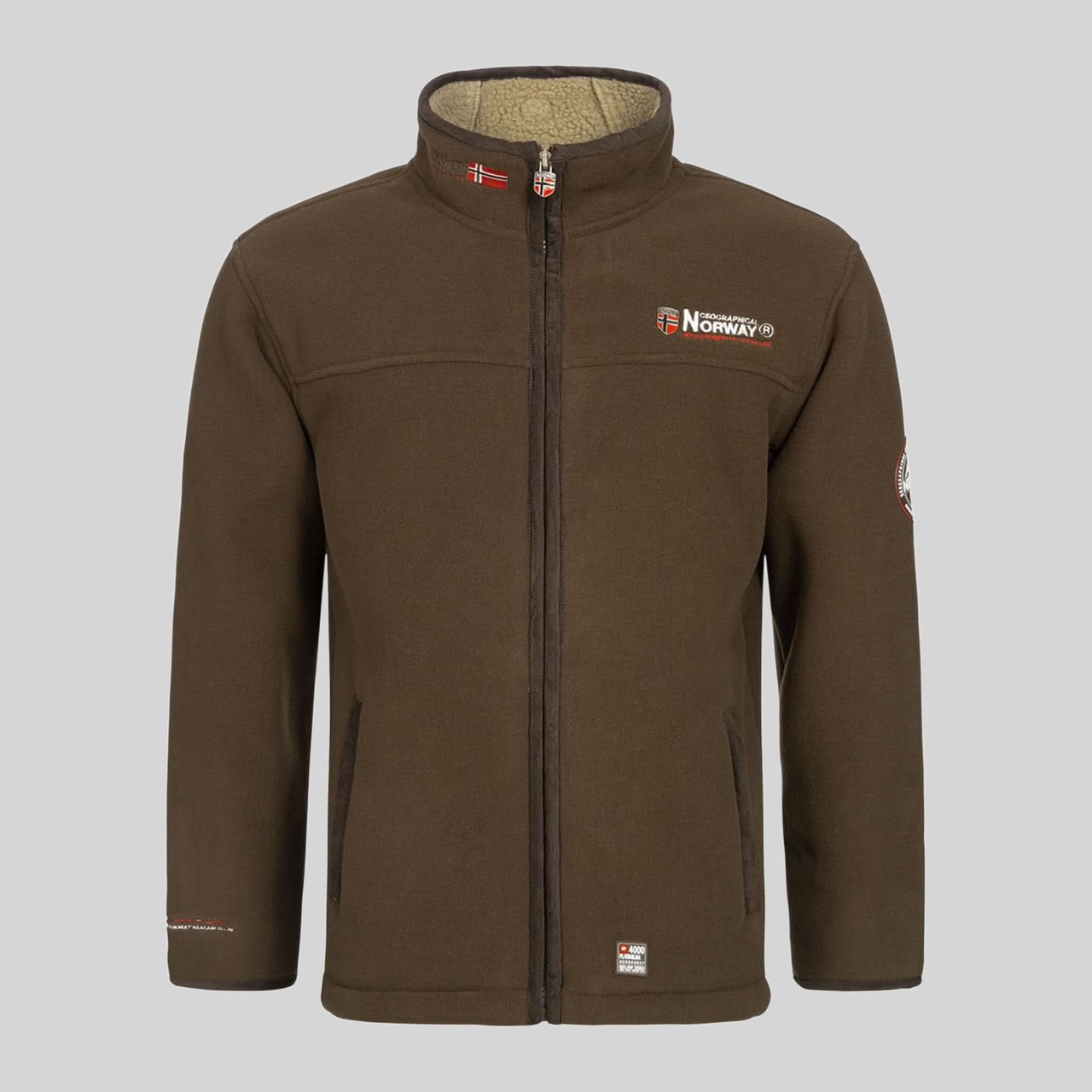 Geographical Norway Ubolt Homme - Veste polaire contrecollée en sherpa Marron Marron - Geographical Norway - S Marron