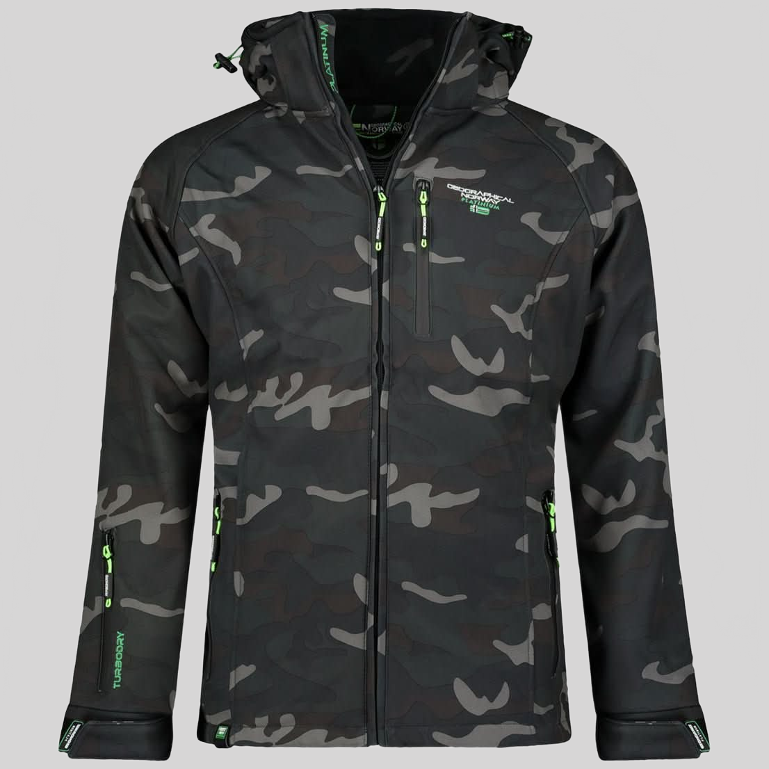 Geographical Norway Taboo Homme - Softshell Camo Schwarz Grün - Geographical Norway - M Camo Schwarz Grün