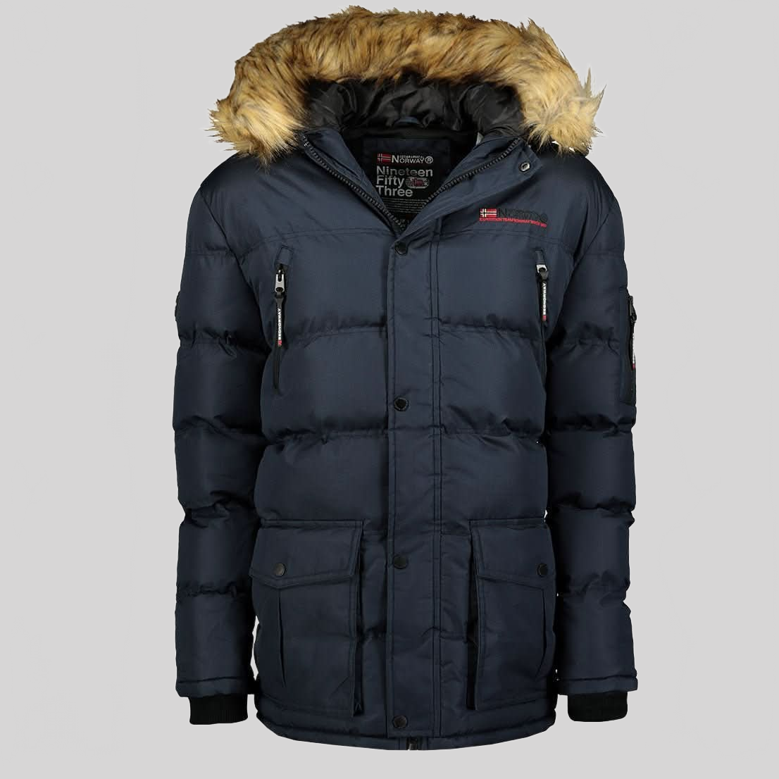 Geographical Norway Bravici Uomo - Parka con cappuccio staccabile e pelliccia sintetica - Geographical Norway BRAVICI_MEN_NOIR_SDB-BRAVICI_MEN_NOIR_M_SDB-BRAVICI_MEN_NOIR_L_SDB-BRAVICI_MEN_NOIR_XL_SDB-BRAVICI_MEN_NOIR_XXL_SDB-BRAVICI_MEN_NOIR_3XL_SDB-BRAVICI_MEN_MARINE_S_SDB-BRAVICI_MEN_MARINE_M_SDB-BRAVICI_MEN_MARINE_L_SDB-BRAVICI_MEN_MARINE_XL_SDB