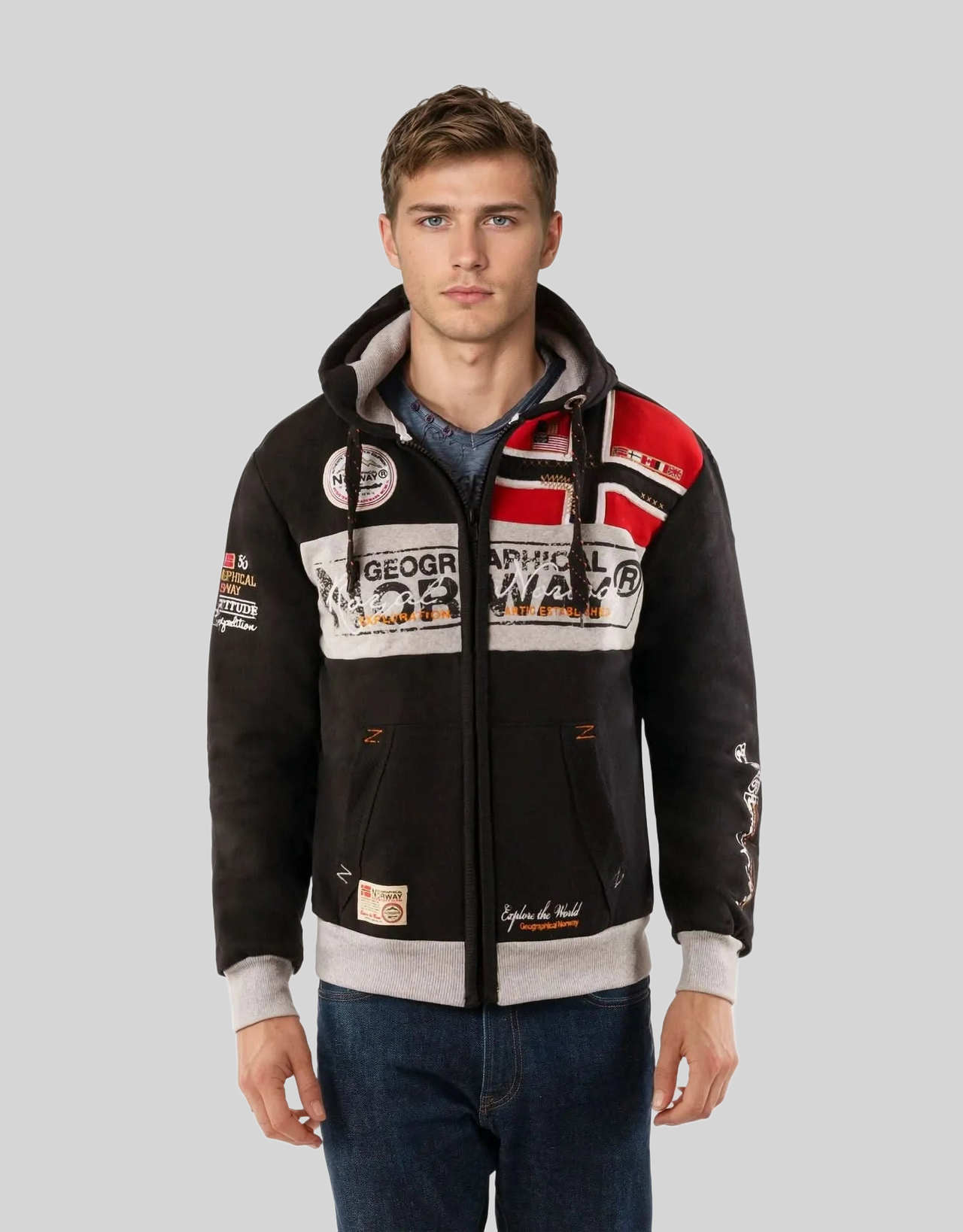 Geographical Norway Flyer Homme - Sweatshirt zippé - Geographical Norway FLYER_MEN_GRIS_CLAIR_S_SDB-FLYER_MEN_BLANC_M_SDB-FLYER_MEN_GRIS_CLAIR_M_SDB-FLYER_MEN_BLANC_L_SDB-FLYER_MEN_GRIS_CLAIR_L_SDB-FLYER_MEN_BLANC_XL_SDB-FLYER_MEN_GRIS_CLAIR_XL_SDB-FLYER_MEN_BLANC_XXL_SDB-FLYER_MEN_BLANC_3XL_SDB-FLYER_MEN_GRIS_CLAIR_XXL_SDB