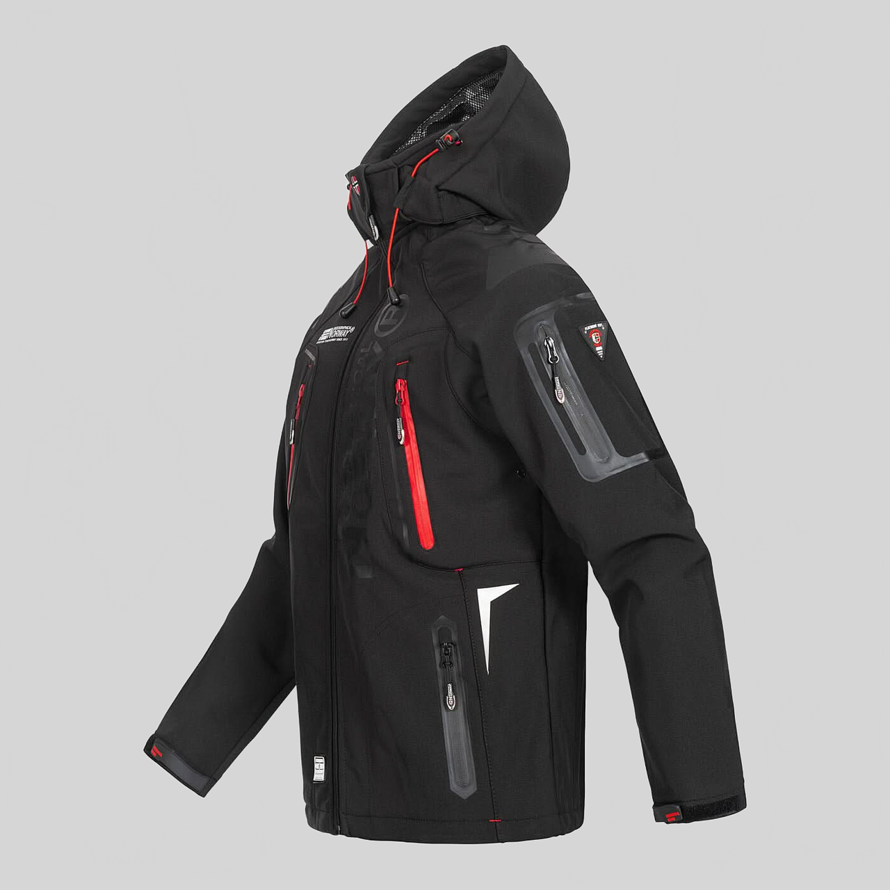 Geographical Norway Techno Homme - Softshell Jacket Black Red - Geographical Norway - S Black Red