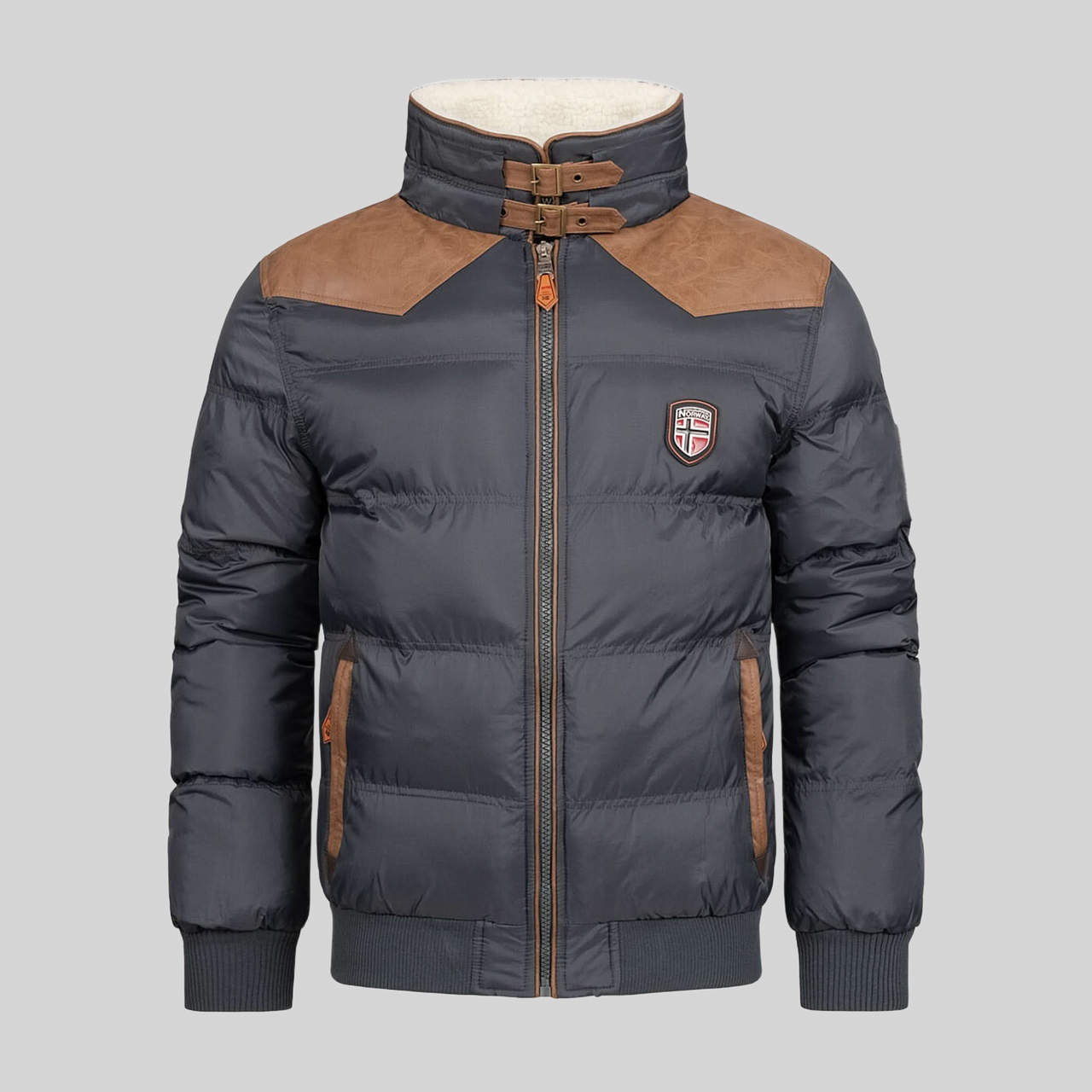 Geographical Norway Abramovitch Uomo - Giacca imbottita matelassée Gris Foncé - Geographical Norway - S Gris Foncé