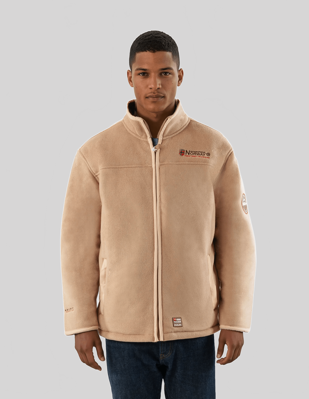 Geographical Norway Geographical Norway Ubolt Hombre - Chaqueta polar laminada en sherpa Gris oscuro Gris oscuro - Geographical Norway - S Gris oscuro