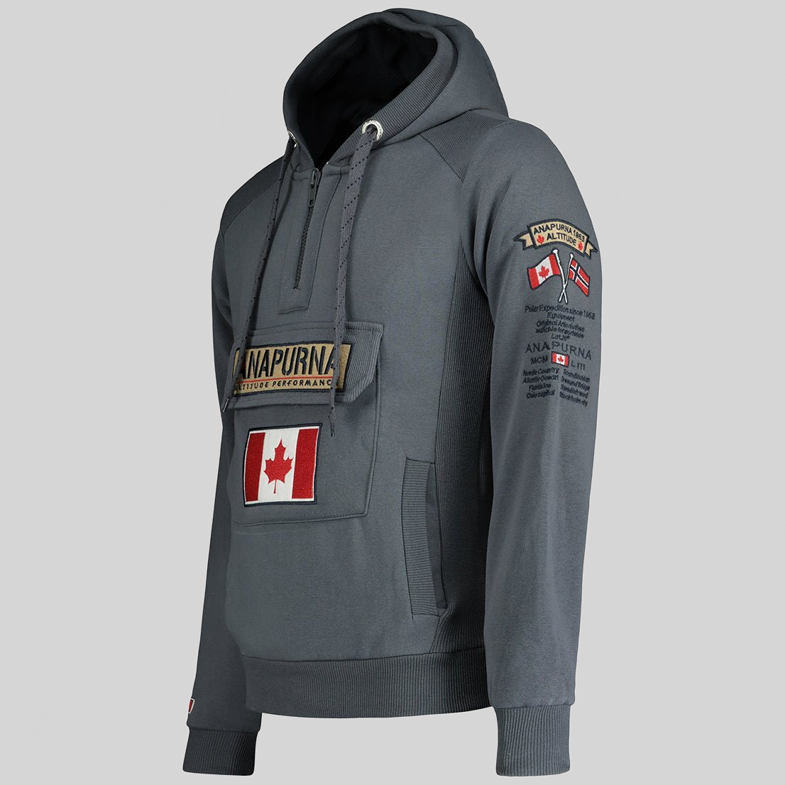 Gymana Anapurna Homme - Sweat à capuche zippé avec broderies et poches - Geographical Norway GYMANA_MEN_GRIS_FONCE_S_AN_SDB-GYMANA_MEN_BLEU_ROYAL_M_AN_SDB-GYMANA_MEN_GRIS_CLAIR_M_AN_SDB-GYMANA_MEN_BLANC_L_AN_SDB-GYMANA_MEN_GRIS_FONCE_L_AN_SDB-GYMANA_MEN_BLANC_XL_AN_SDB-GYMANA_MEN_BLEU_ROYAL_XL_AN_SDB-GYMANA_MEN_GRIS_CLAIR_3XL_AN_SDB-GYMANA_MEN_BLANC_XXL_AN_SDB-GYMANA_MEN_BLEU_ROYAL_XXL_AN_SDB