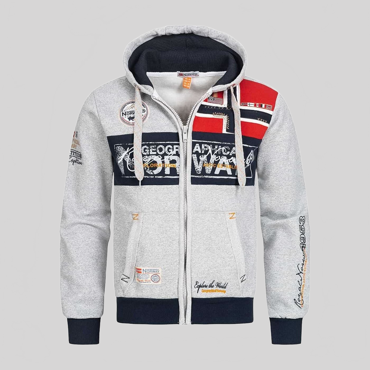 Geographical Norway Flyer Homme - Sweatshirt zippé - Geographical Norway FLYER_MEN_GRIS_CLAIR_S_SDB-FLYER_MEN_BLANC_M_SDB-FLYER_MEN_GRIS_CLAIR_M_SDB-FLYER_MEN_BLANC_L_SDB-FLYER_MEN_GRIS_CLAIR_L_SDB-FLYER_MEN_BLANC_XL_SDB-FLYER_MEN_GRIS_CLAIR_XL_SDB-FLYER_MEN_BLANC_XXL_SDB-FLYER_MEN_BLANC_3XL_SDB-FLYER_MEN_GRIS_CLAIR_XXL_SDB