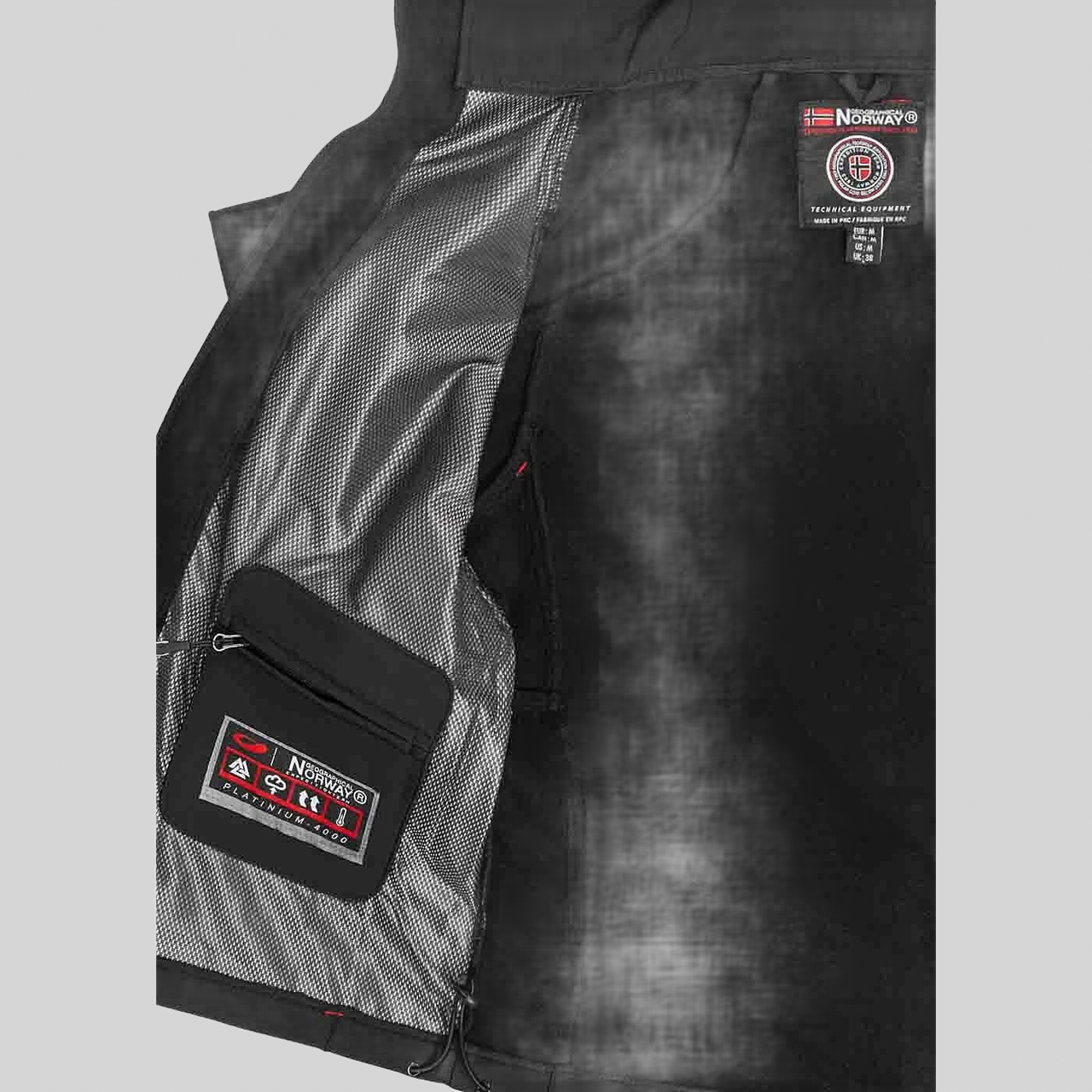 Geographical Norway Techno Homme - Iconic Softshell Jacket Dark Grey Black - Geographical Norway - S Dark Grey Black