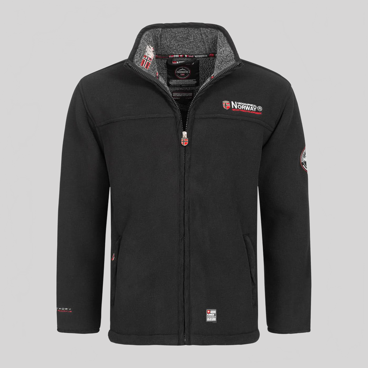 Geographical Norway Ubolt Homme - Veste polaire contrecollée en sherpa Noir - Geographical Norway - S Noir