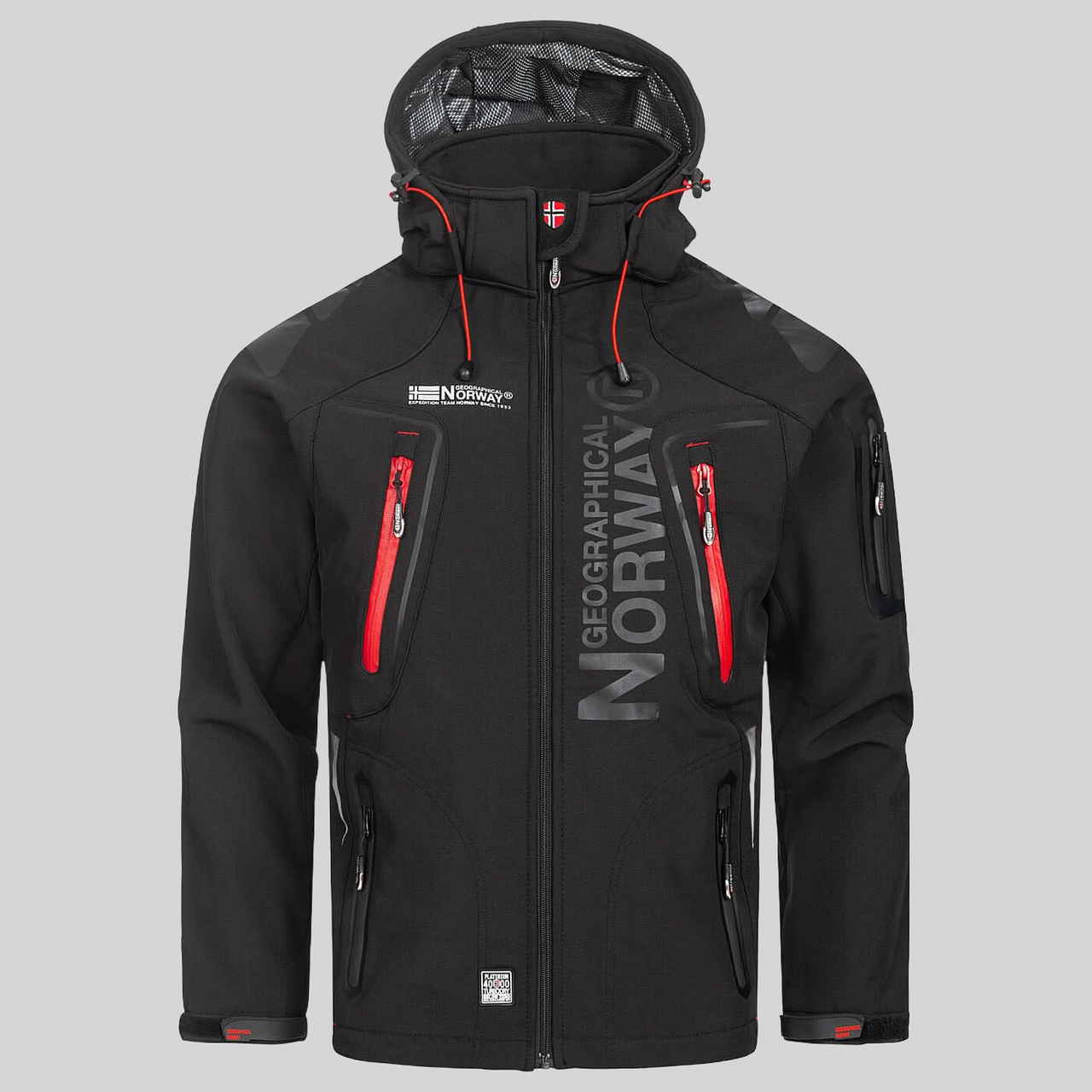 Geographical Norway Techno Homme - Iconic Softshell Jacket Black Orange - Geographical Norway - S Black Orange