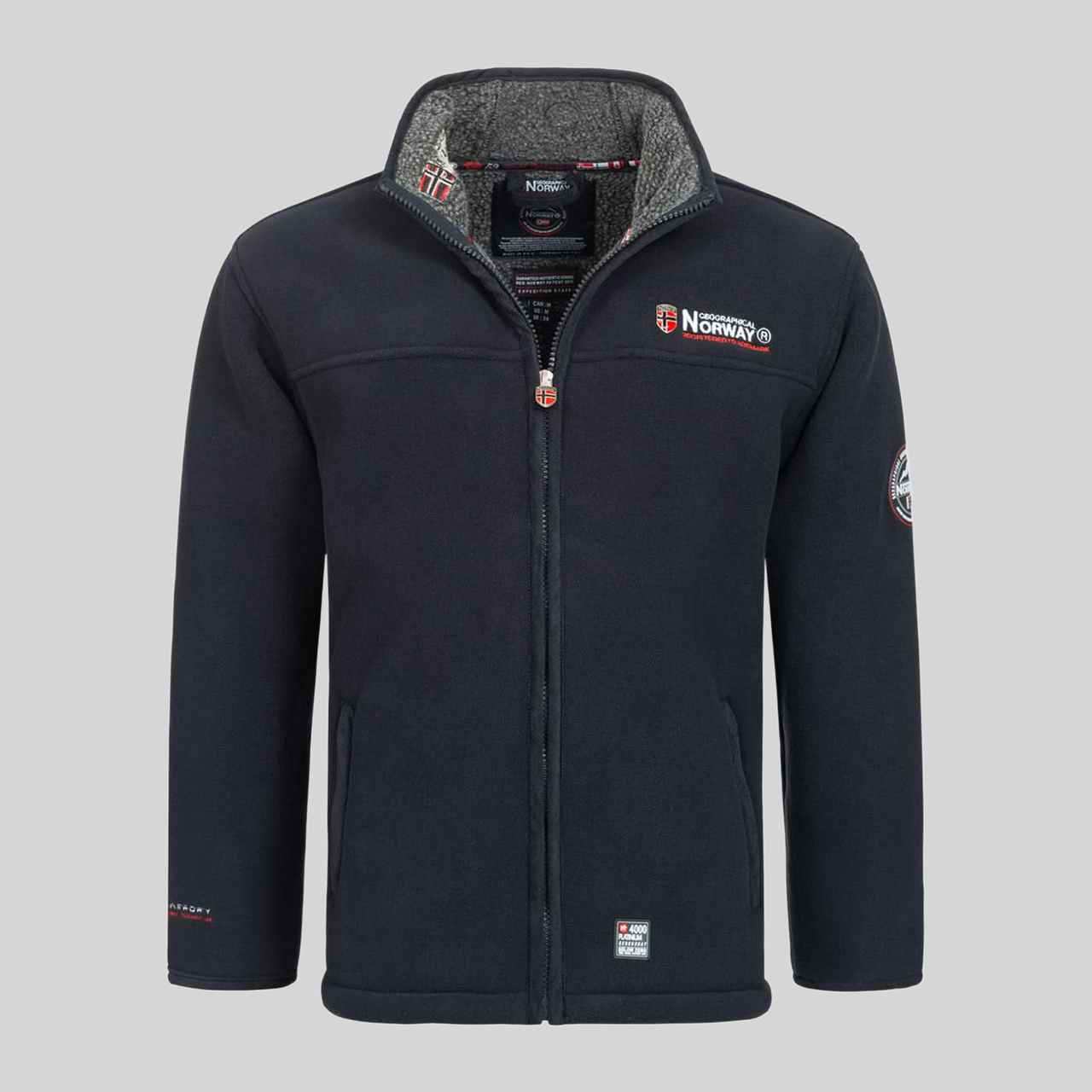 Geographical Norway Geographical Norway Ubolt Hombre - Chaqueta polar laminada en sherpa negra - Geographical Norway - S Negro