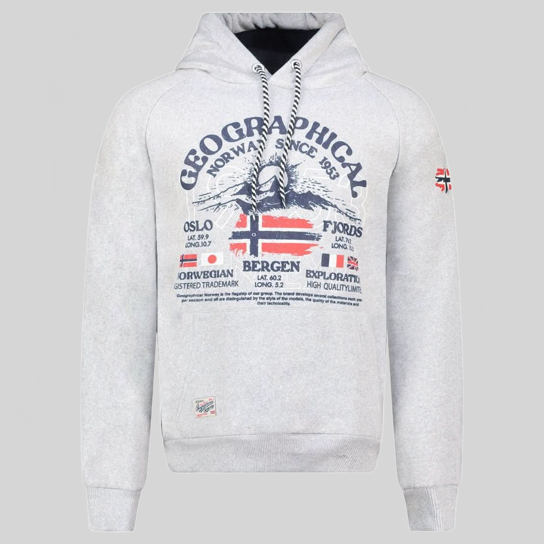 Geographical Geographical Norway Gommy Hombres - Sudadera con capucha con estampados y bandera - Geographical Norway GOMMY_MEN_NOIR_SDB-GOMMY_MEN_NOIR_M_SDB-GOMMY_MEN_NOIR_L_SDB-GOMMY_MEN_NOIR_XL_SDB-GOMMY_MEN_NOIR_XXL_SDB-GOMMY_MEN_NOIR_3XL_SDB-GOMMY_MEN_GRIS_CLAIR_SDB-GOMMY_MEN_GRIS_CLAIR_M_SDB-GOMMY_MEN_GRIS_CLAIR_XL_SDB-GOMMY_MEN_GRIS_CLAIR_XL_SDB